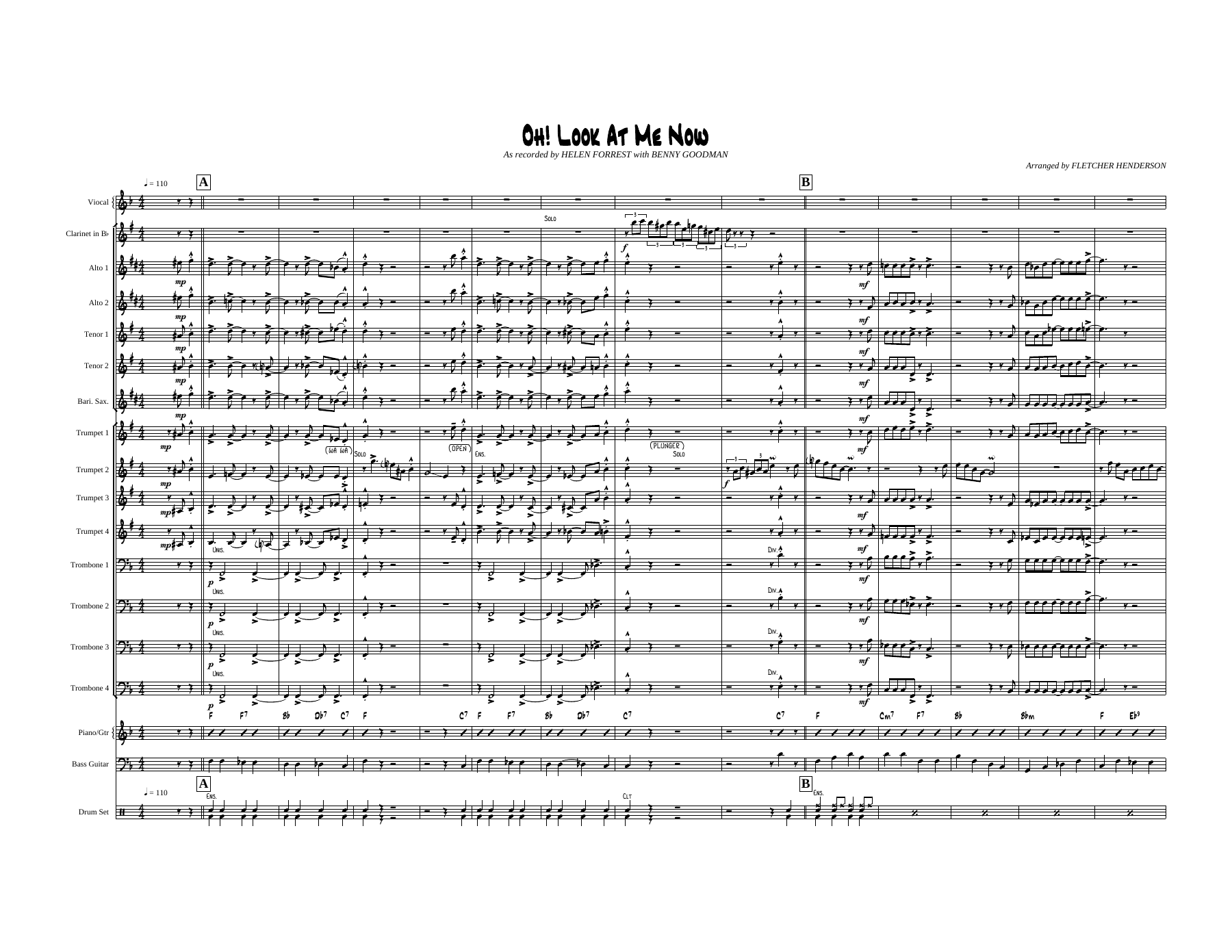 Oh! Look At Me Now  (F.Henderson) B.Goodman & H.Forrest — sheet music preview