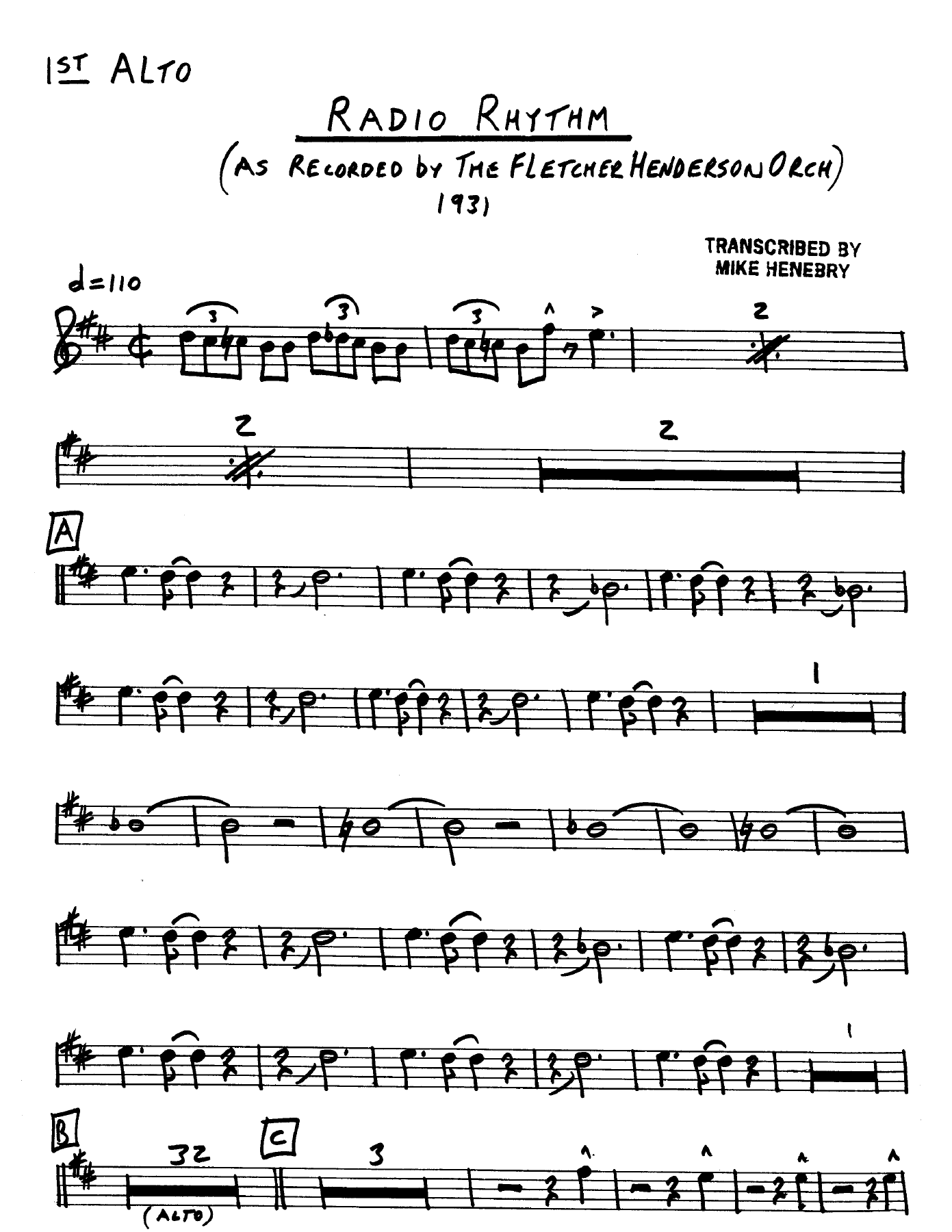 Radio Rhythm — sheet music cover (first page)