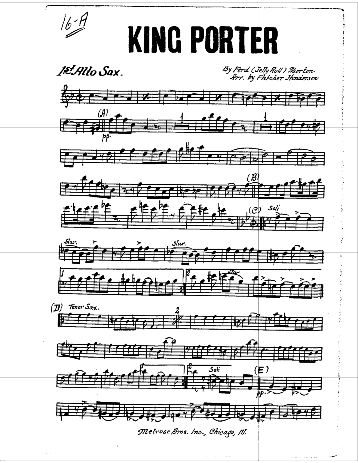 King Porter Stomp — sheet music cover (first page)