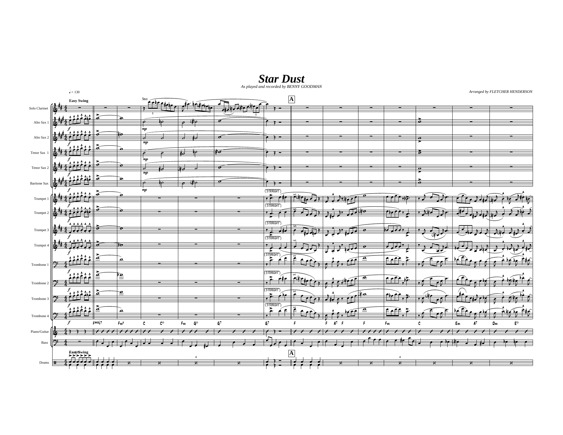 Star Dust (F.Henderson) B.Goodman — sheet music cover (first page)