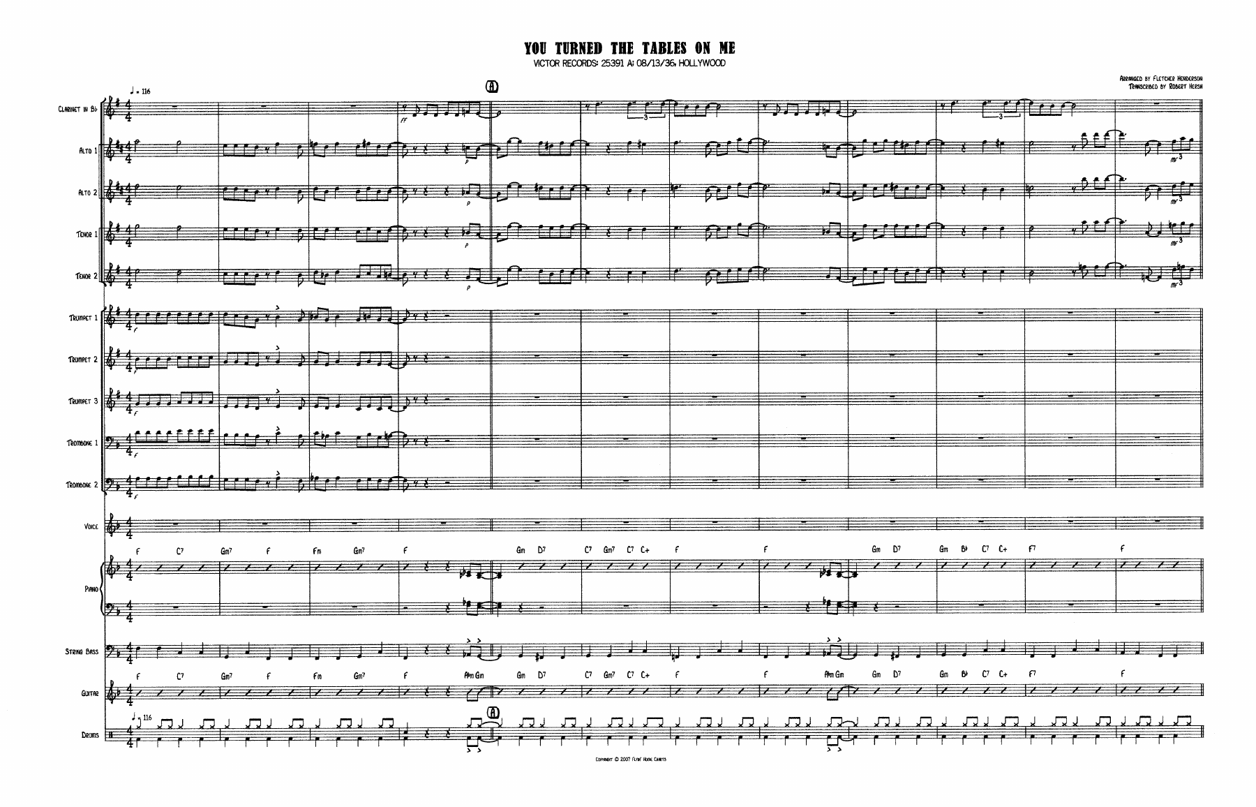 You Turned The Tables On Me — Big Band sheet music arranged by F.Henderson | Jazz Standard