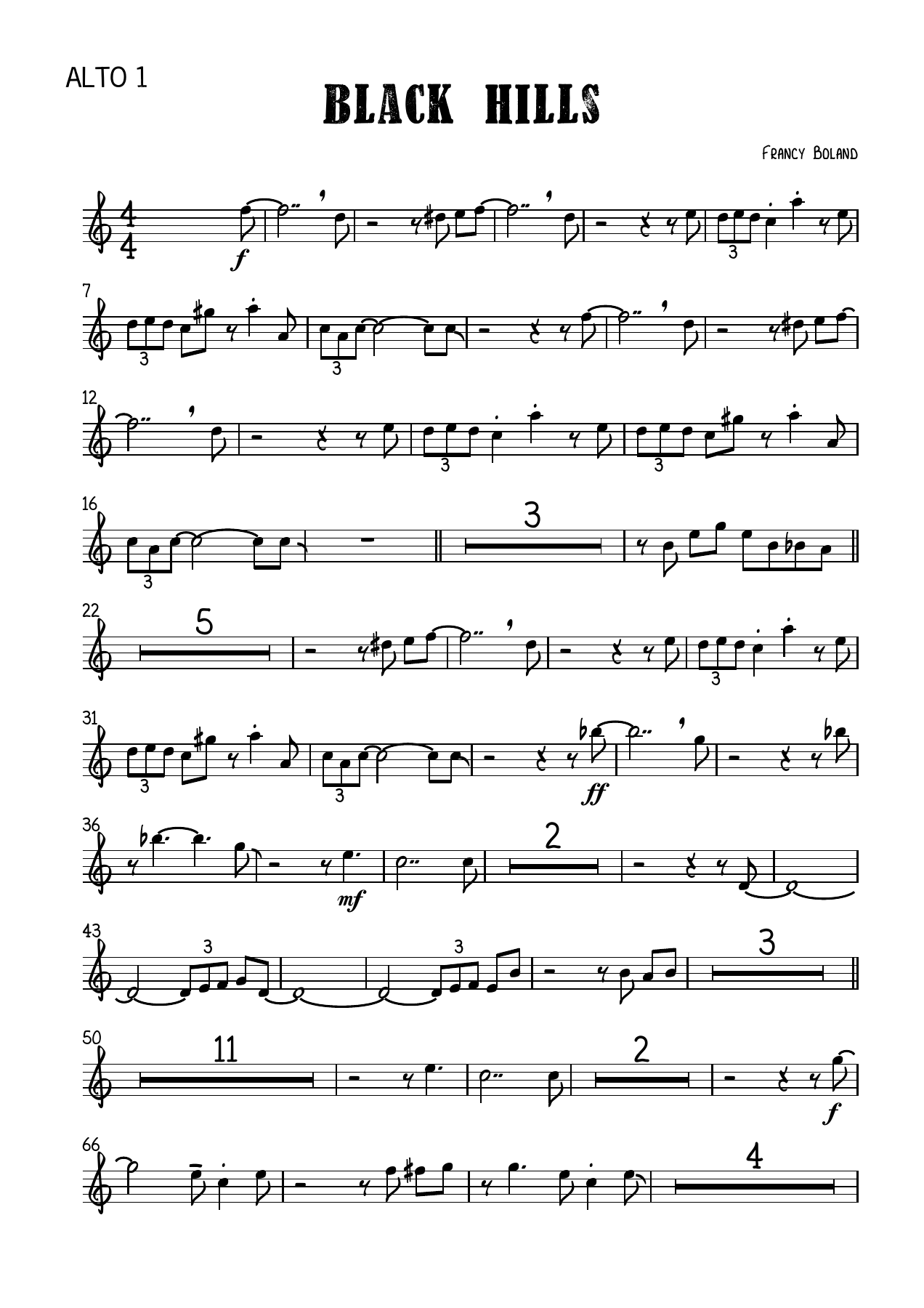 Black Hills — sheet music preview