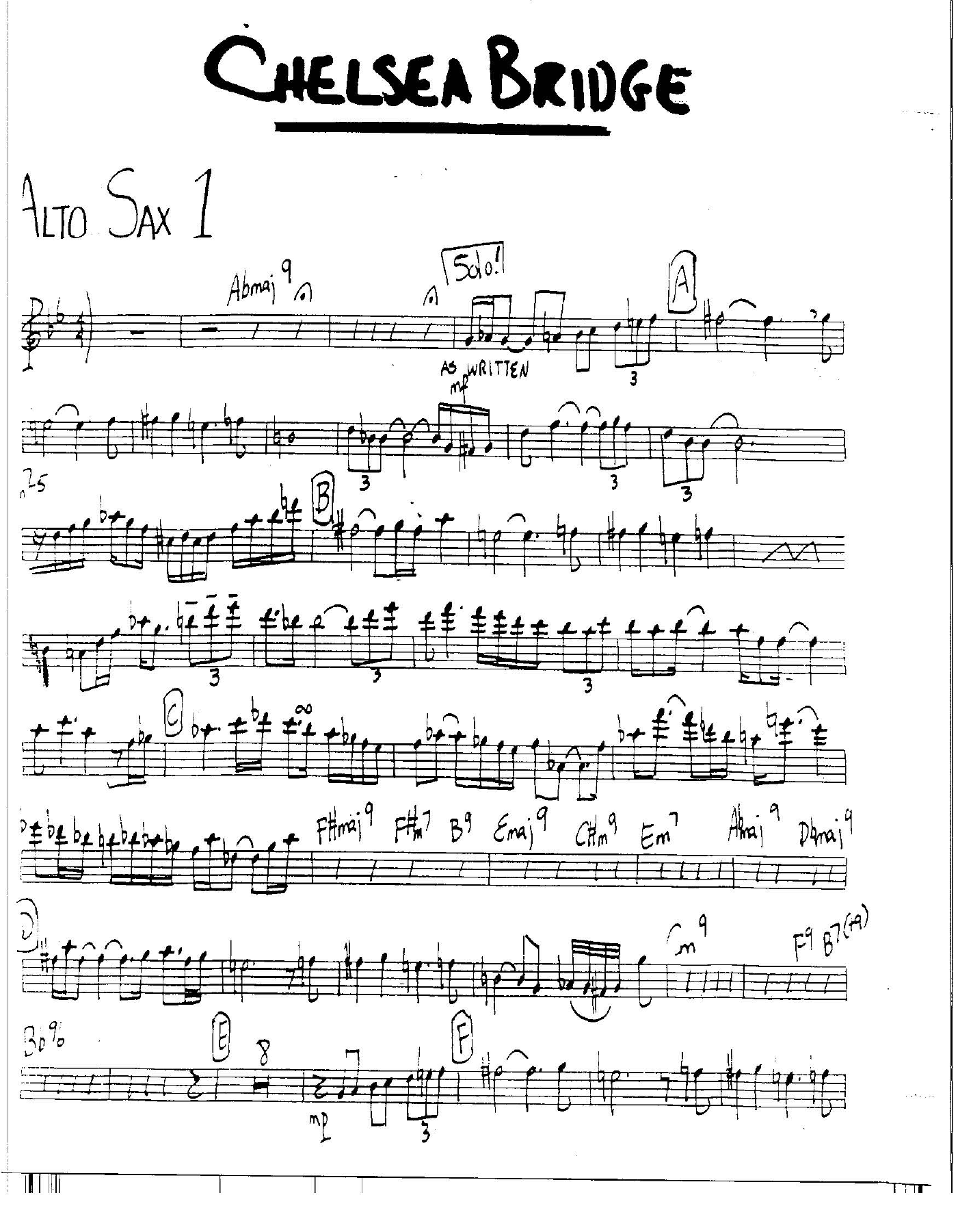 Chelsea Bridge — sheet music cover (first page)