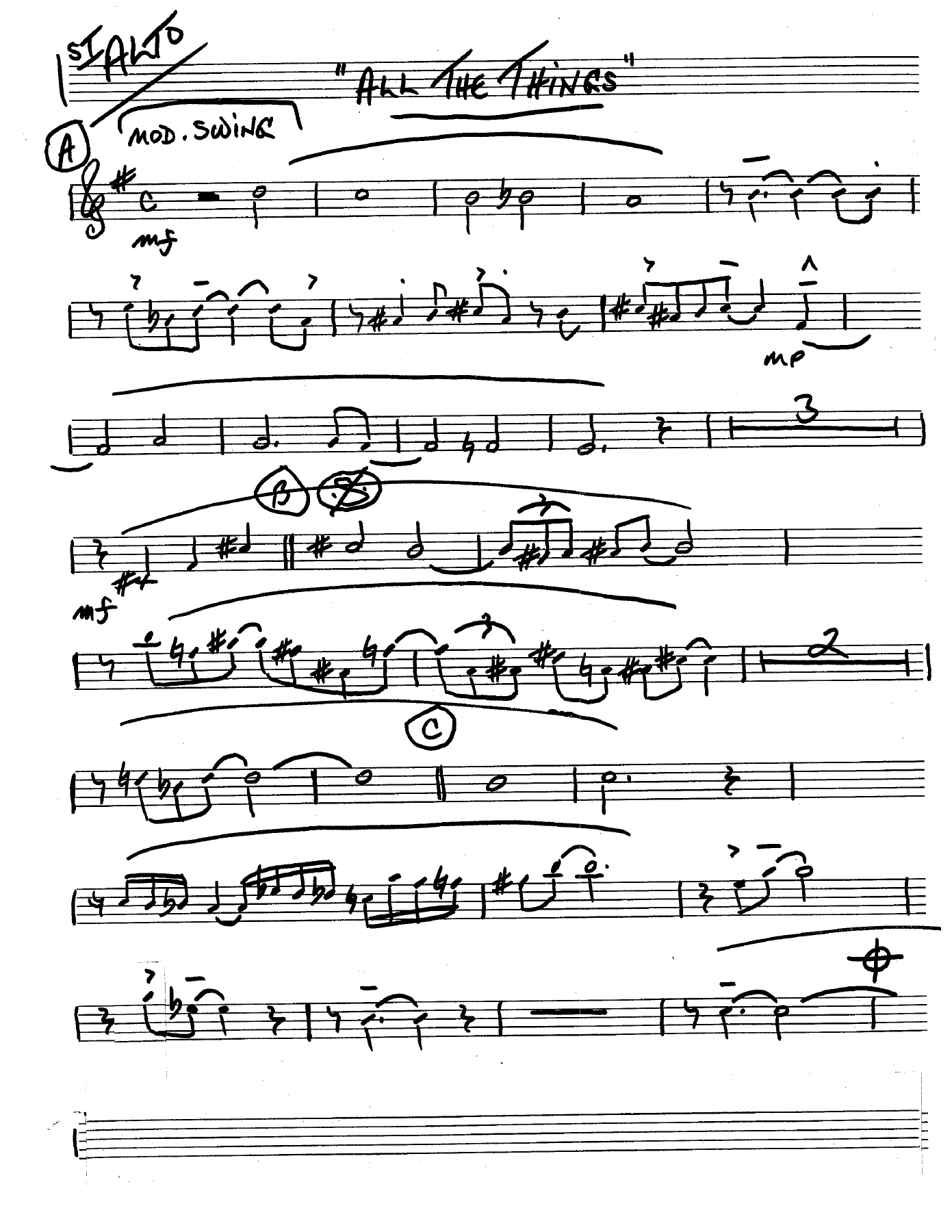 All The Things You Are — sheet music preview