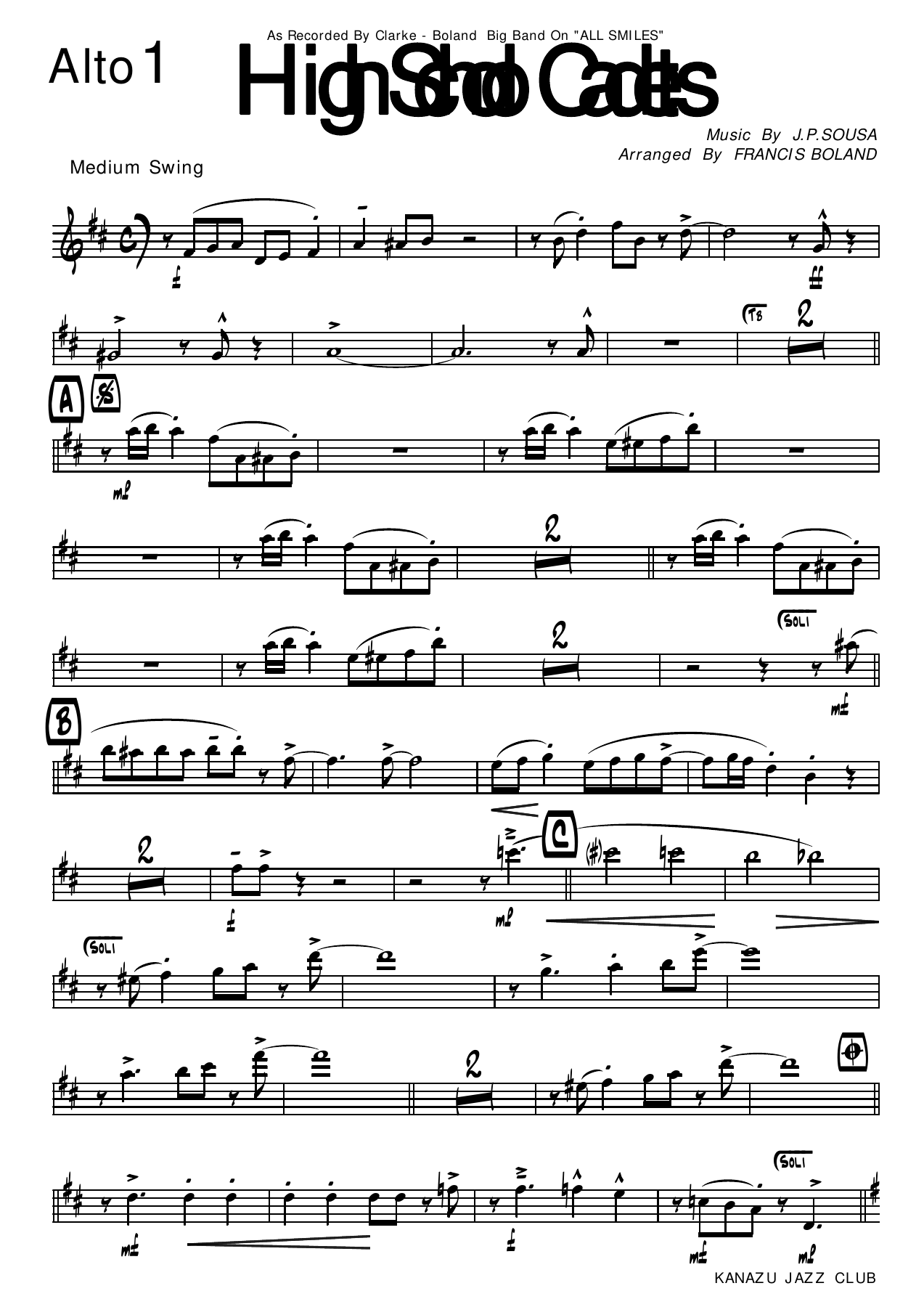 High School Cadets — sheet music preview