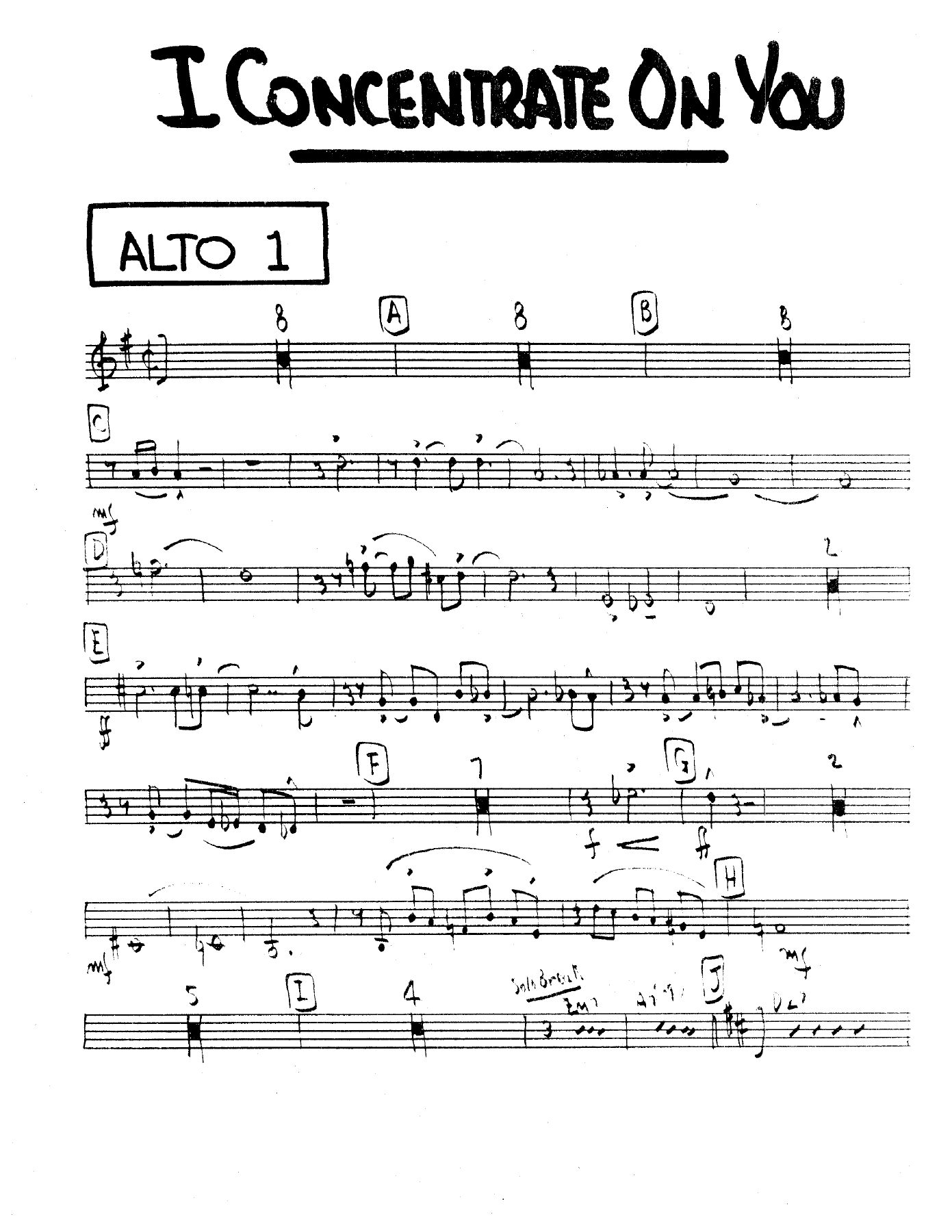 I Concentrate On You — Big Band sheet music arranged by F.Boland | Jazz Standard