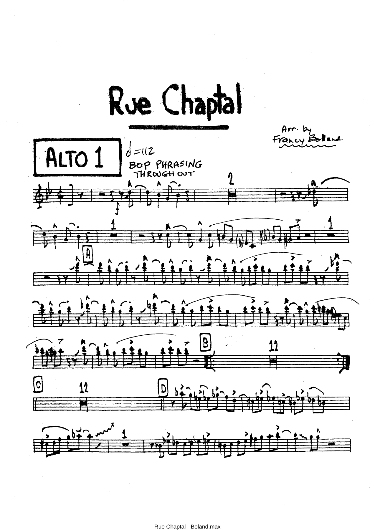Rue Chaptal — sheet music cover (first page)