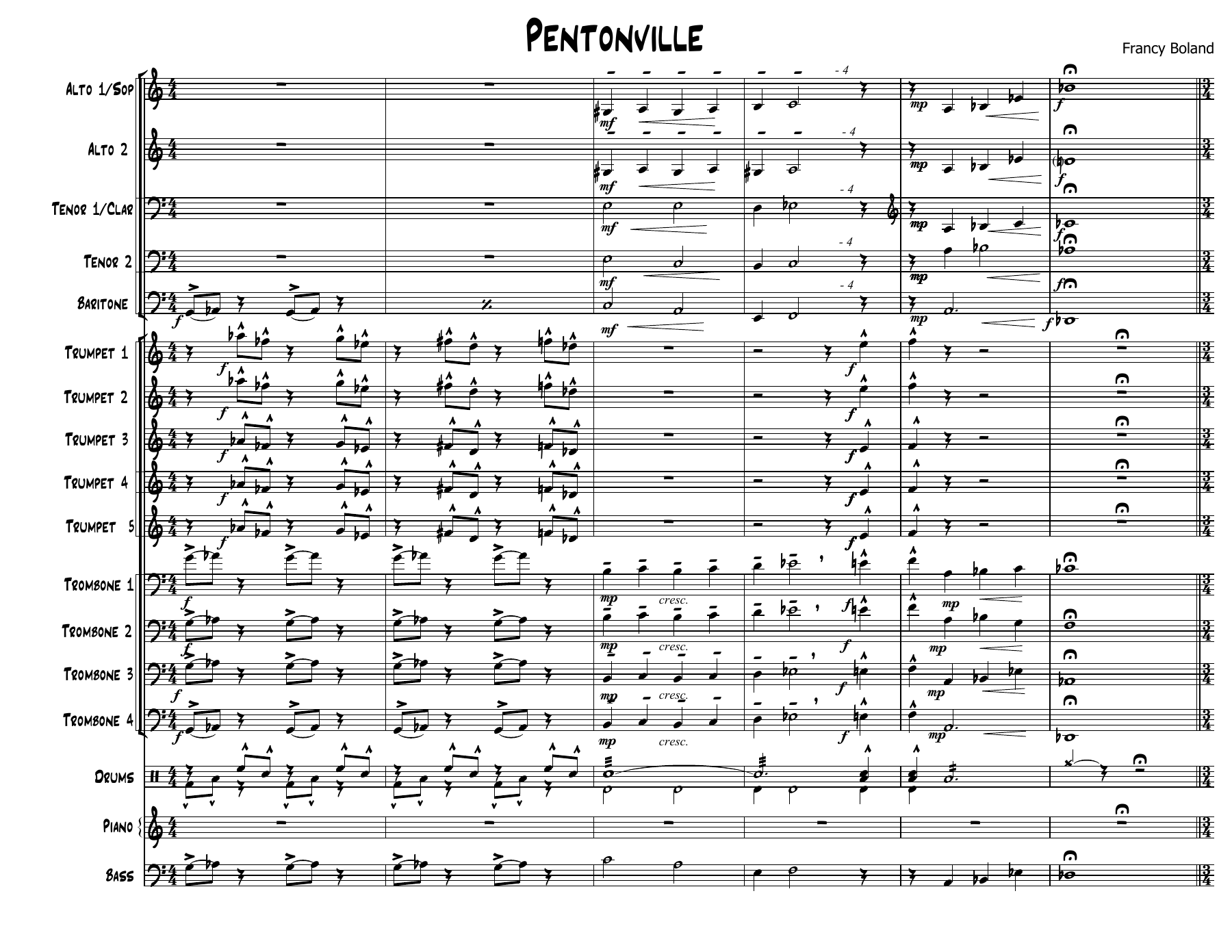 Pentonville — sheet music cover (first page)