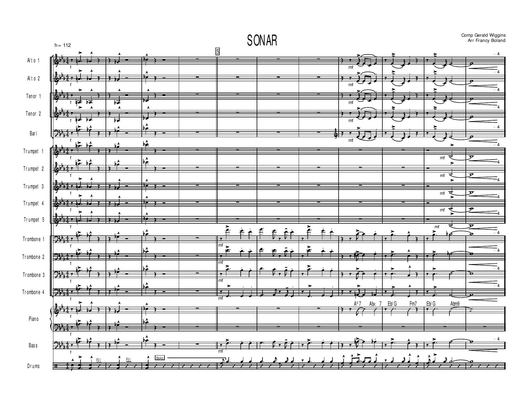 Sonor Trans Syd Potter — sheet music cover (first page)