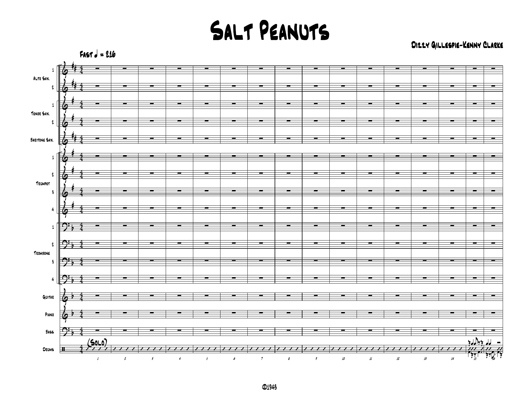 Salt Peanuts — sheet music preview
