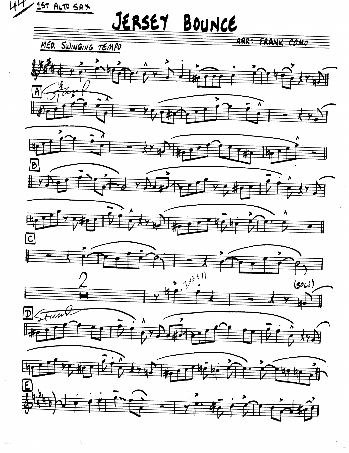 Jersey Bounce — sheet music cover (first page)