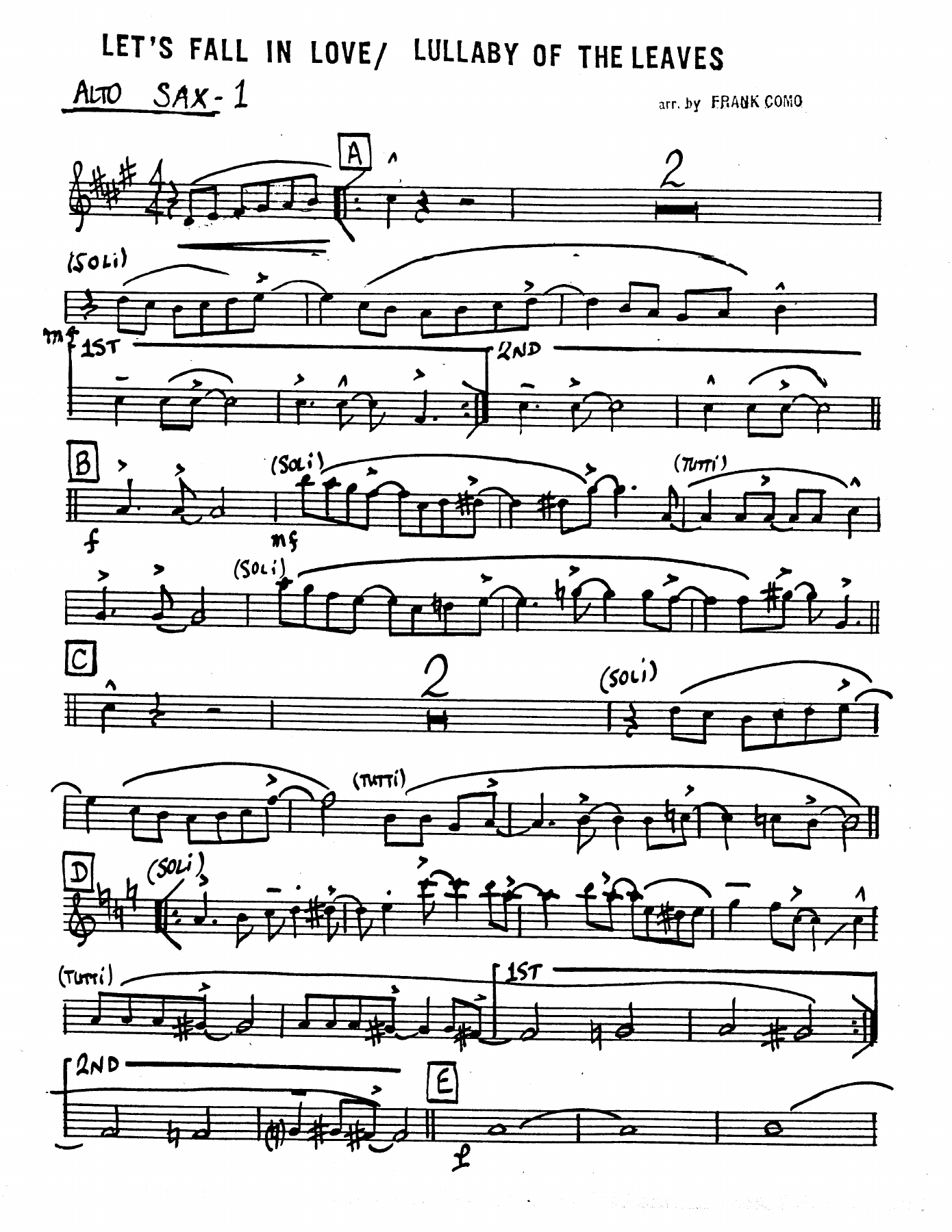 Let's Fall In Love — sheet music cover (first page)