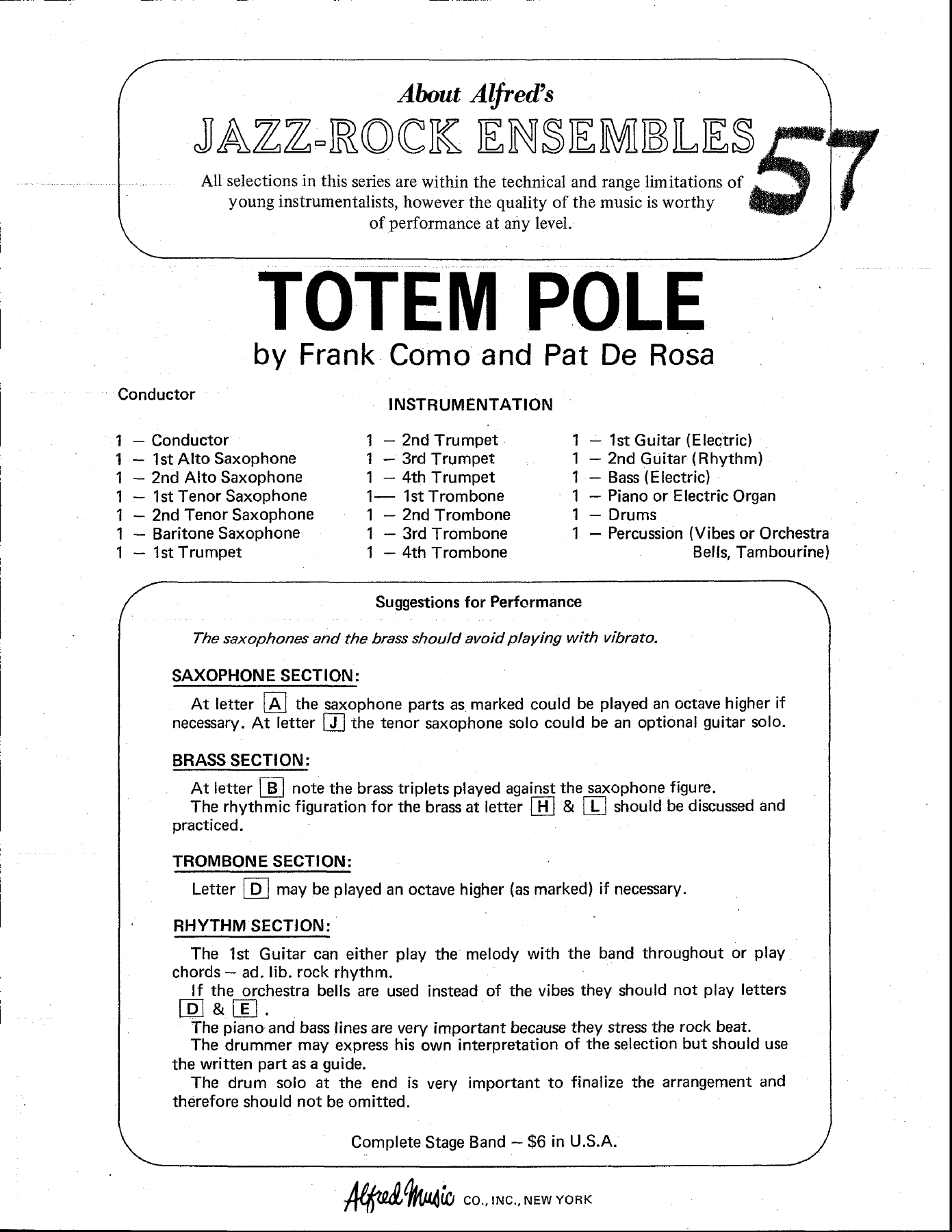 Totem Pole — sheet music cover (first page)