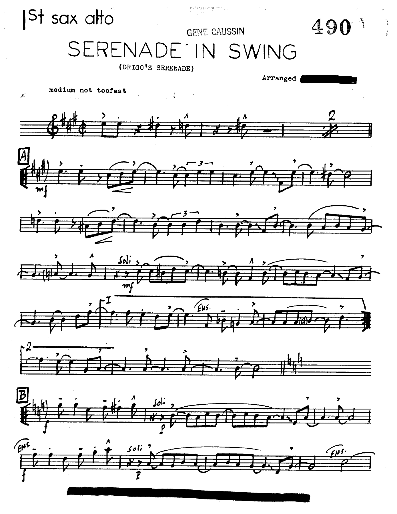Serenade In Swing (F.Como) missing trb 4 — Big Band sheet music arranged by Frank Como | Jazz Standard