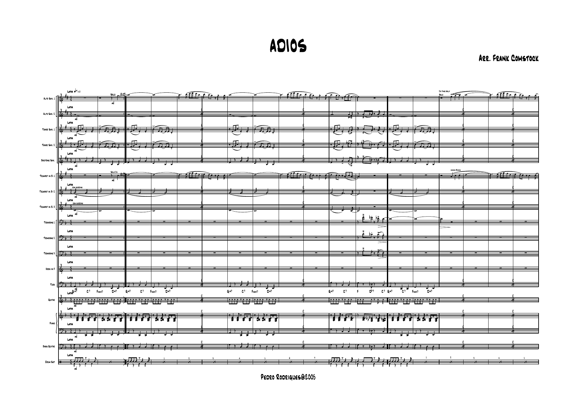 Adios — sheet music preview