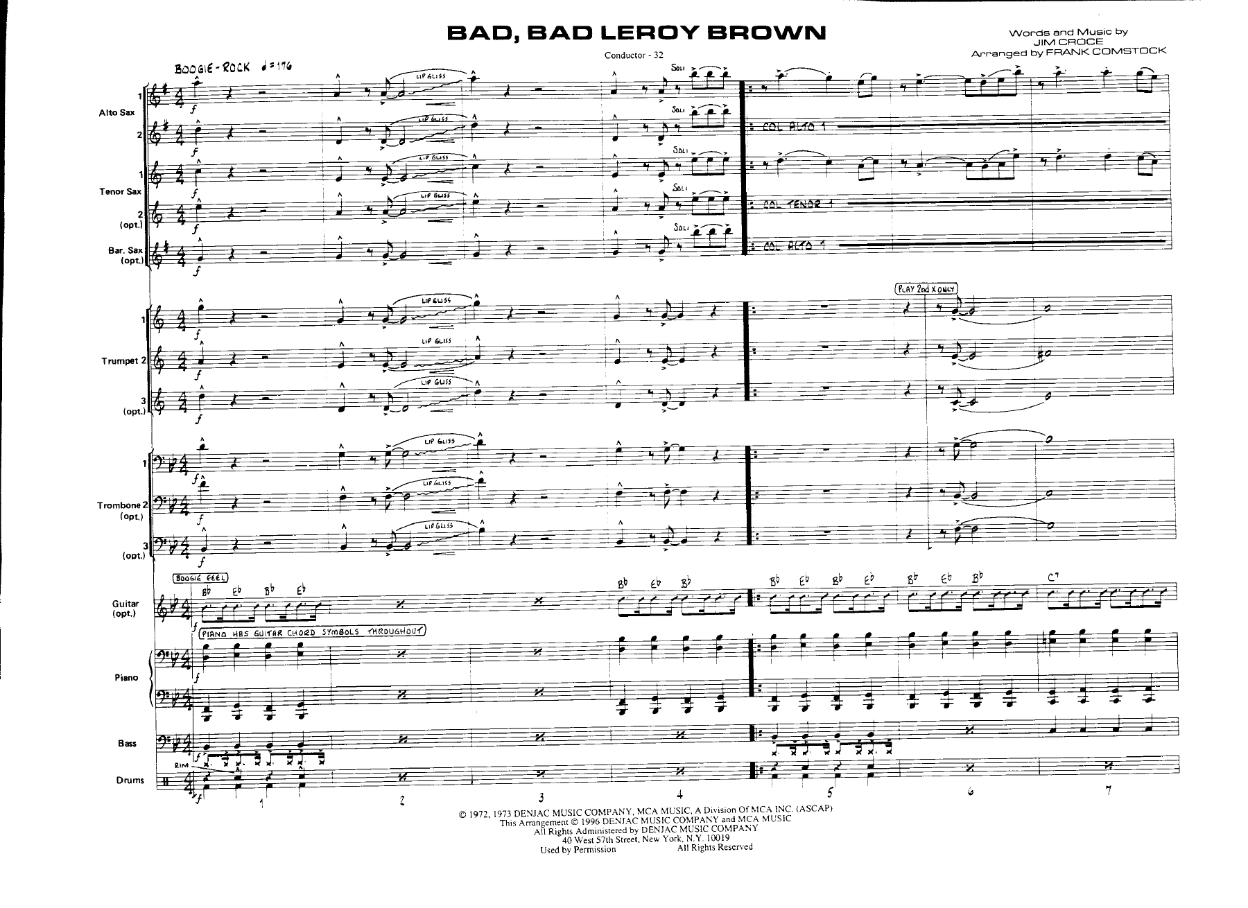 Bad, Bad Leroy Brown — Big Band sheet music arranged by F.Comstock | Jazz Standard