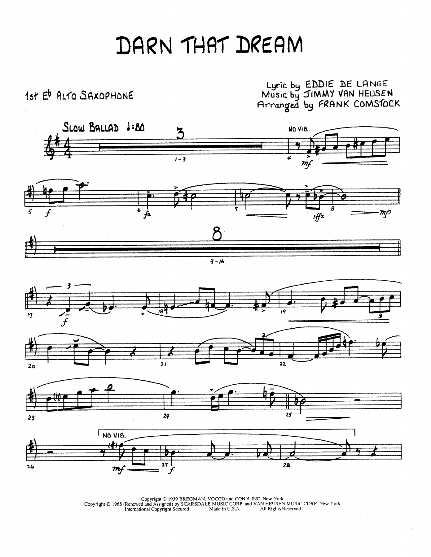 Darn That Dream — sheet music cover (first page)