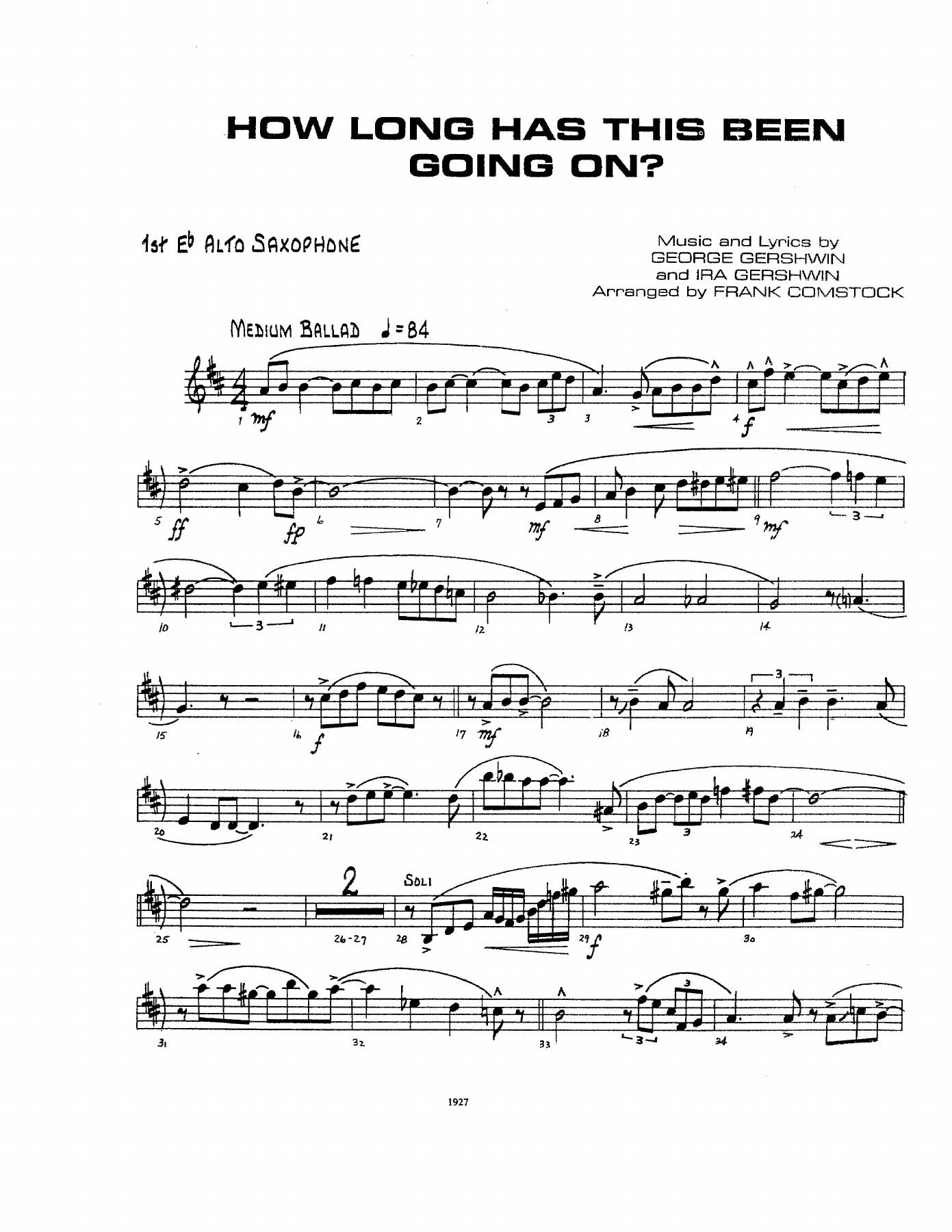 How Long Has This Been Going On — Big Band sheet music arranged by F.Comstock | Jazz Standard