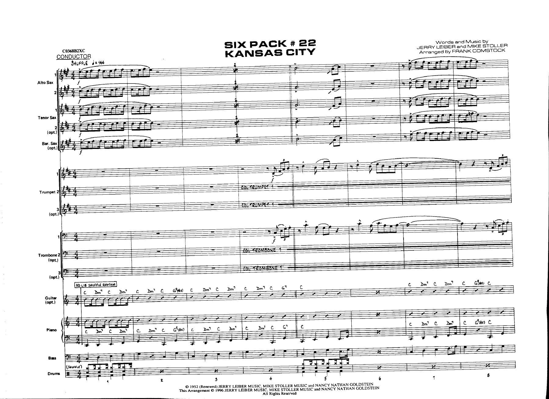 Kansas City — sheet music cover (first page)