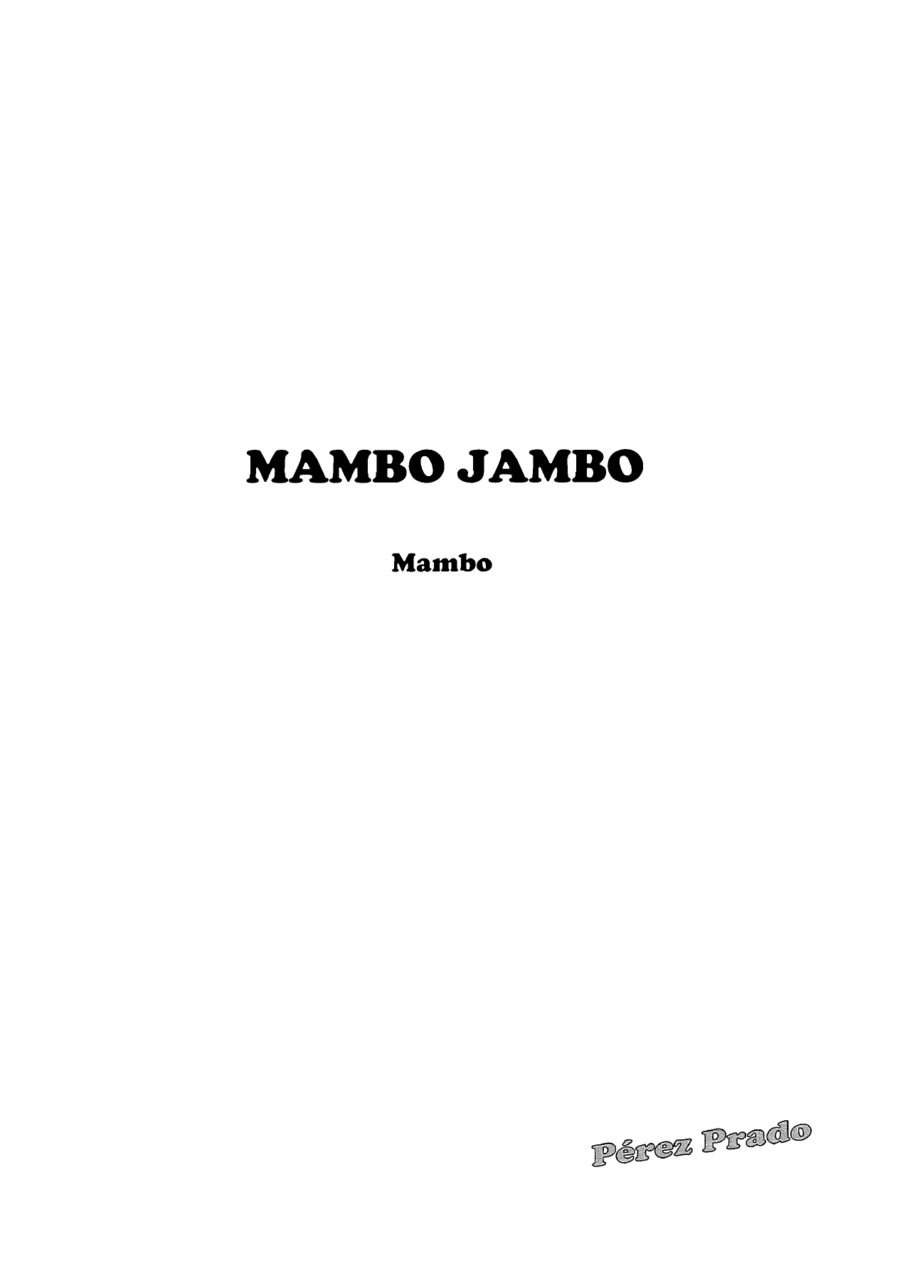 Mambo Jambo — sheet music cover (first page)