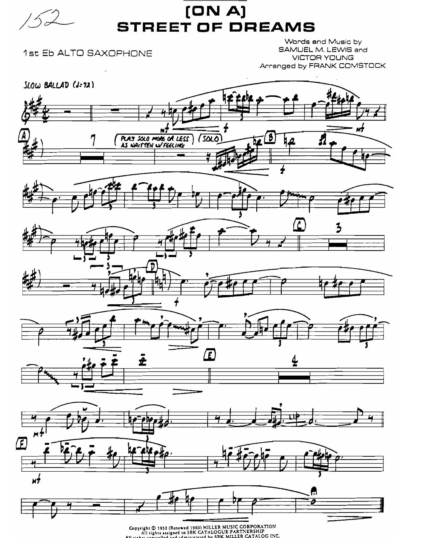 On A Street Of Dreams — sheet music cover (first page)