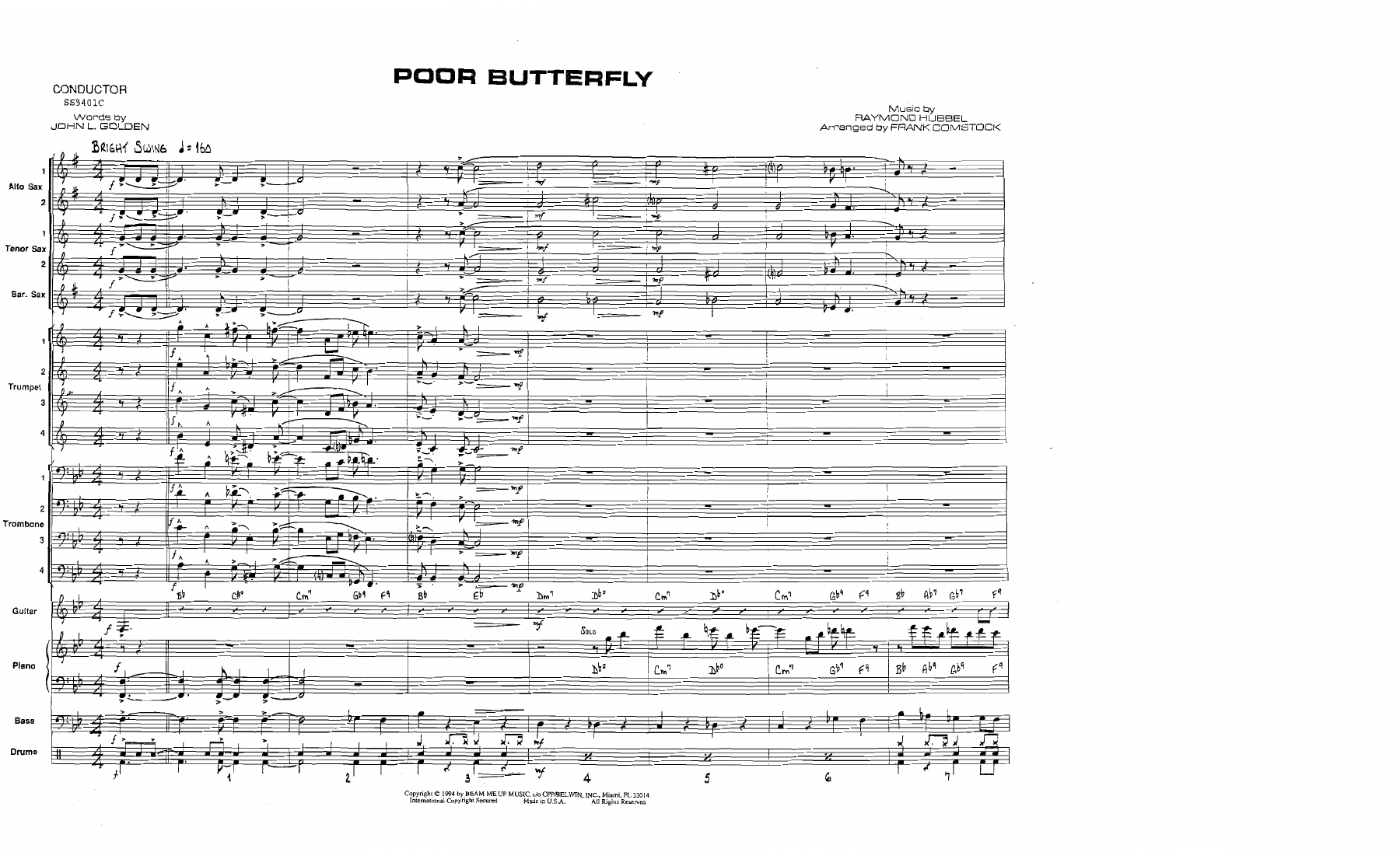 Poor Butterfly — sheet music cover (first page)