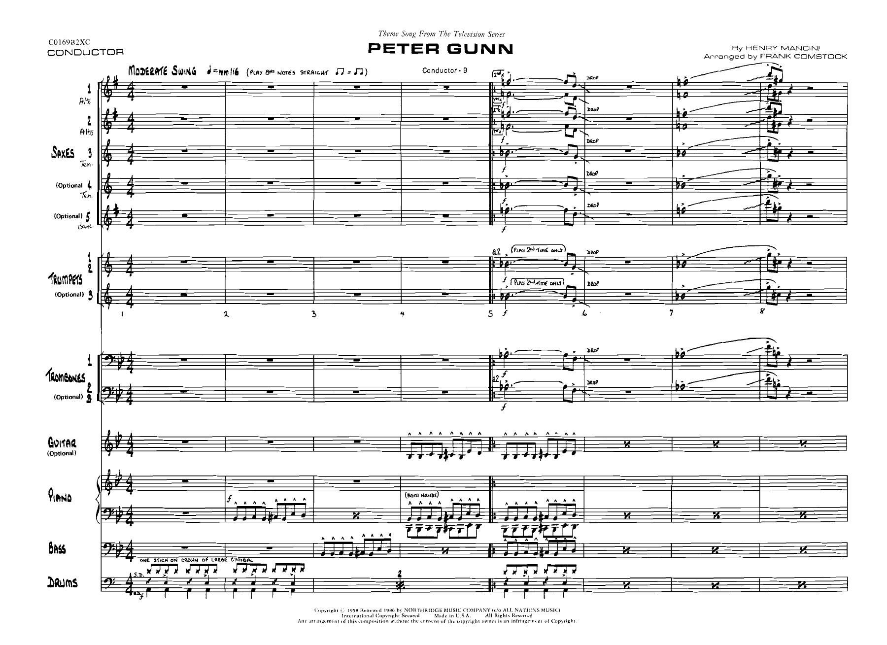 Peter Gunn — sheet music cover (first page)