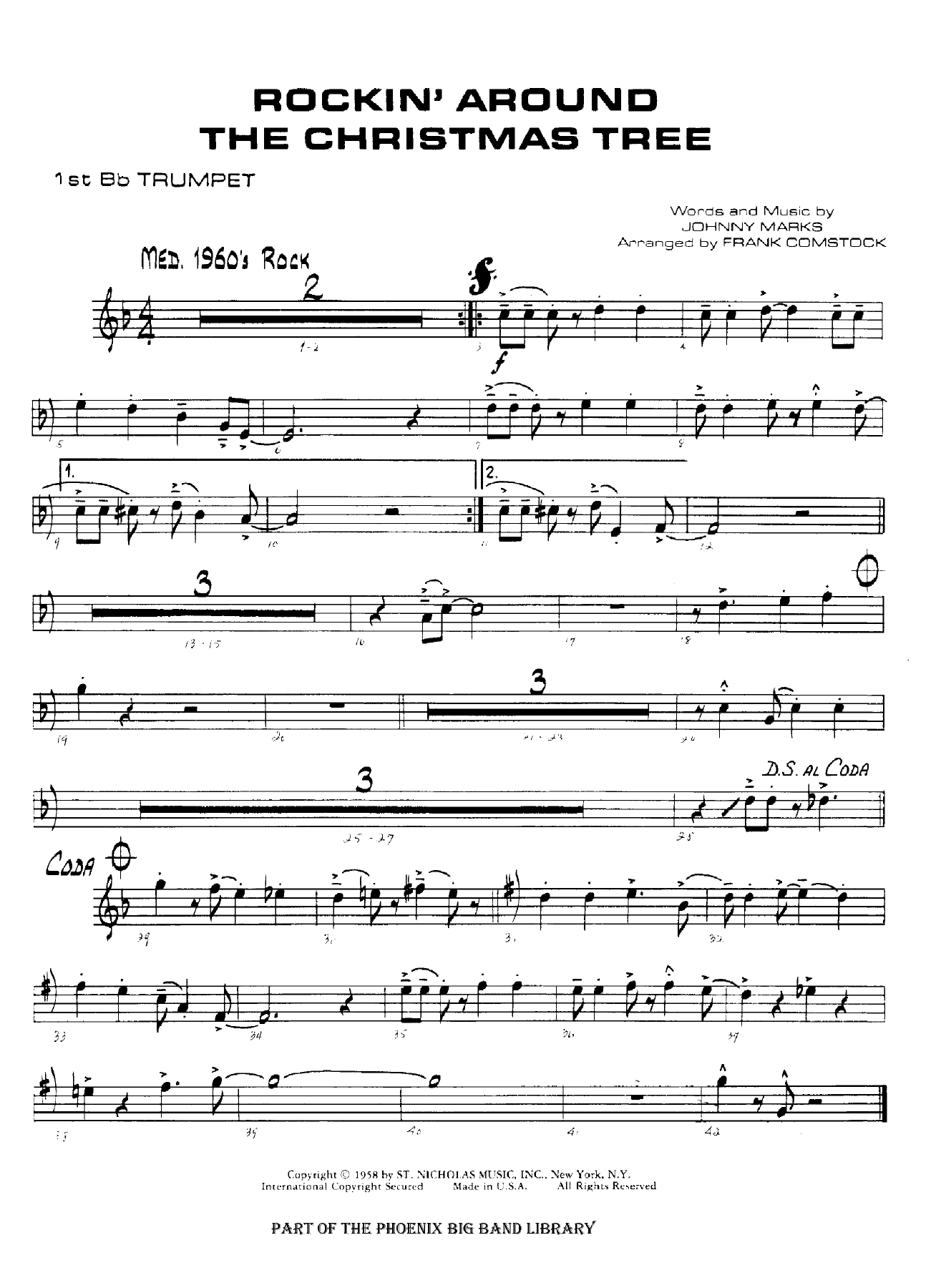 Rockin' Around The Christmas Tree — Big Band sheet music arranged by Frank Comstock | Jazz Standard
