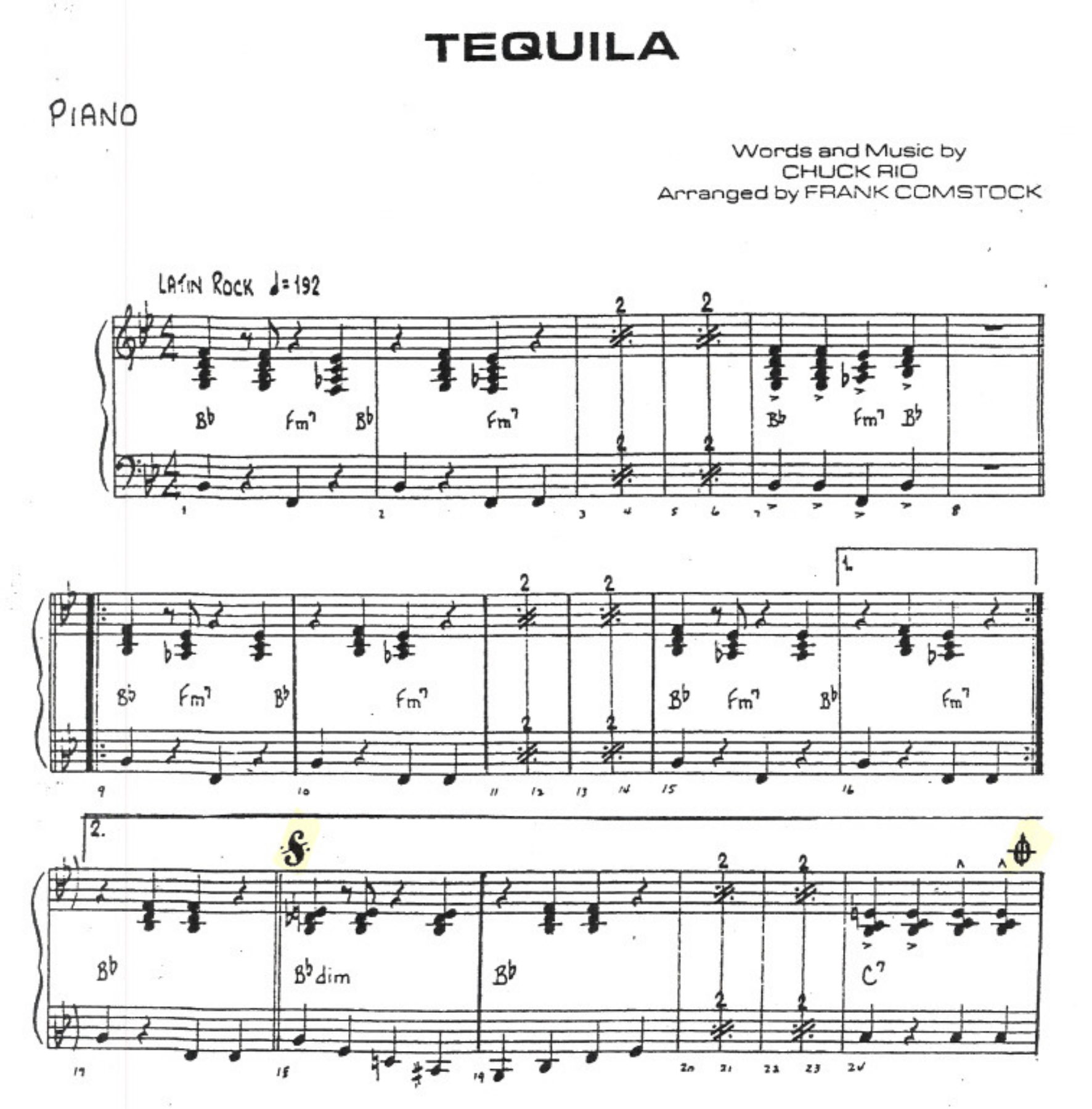 Tequila — sheet music cover (first page)