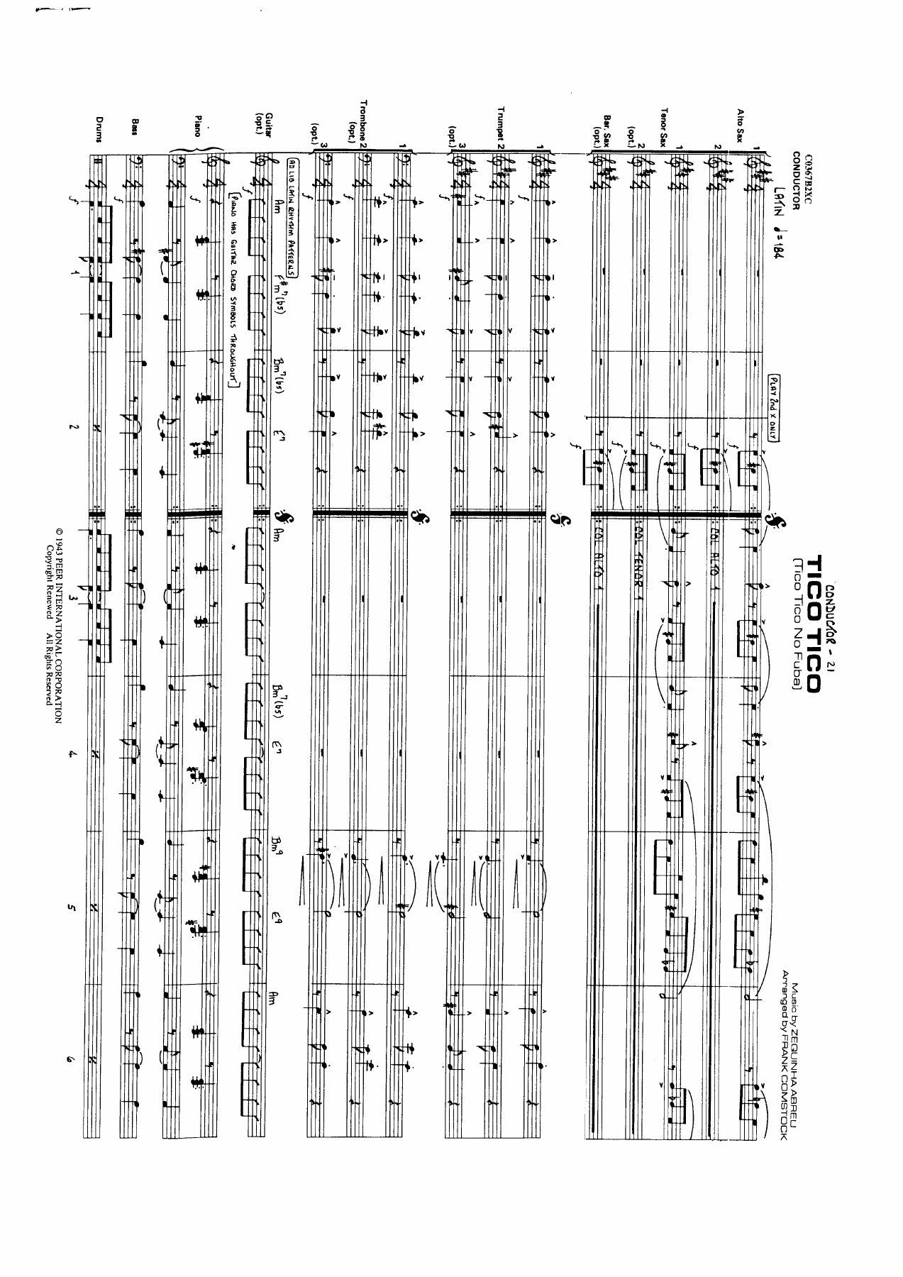 Tico Tico — sheet music cover (first page)
