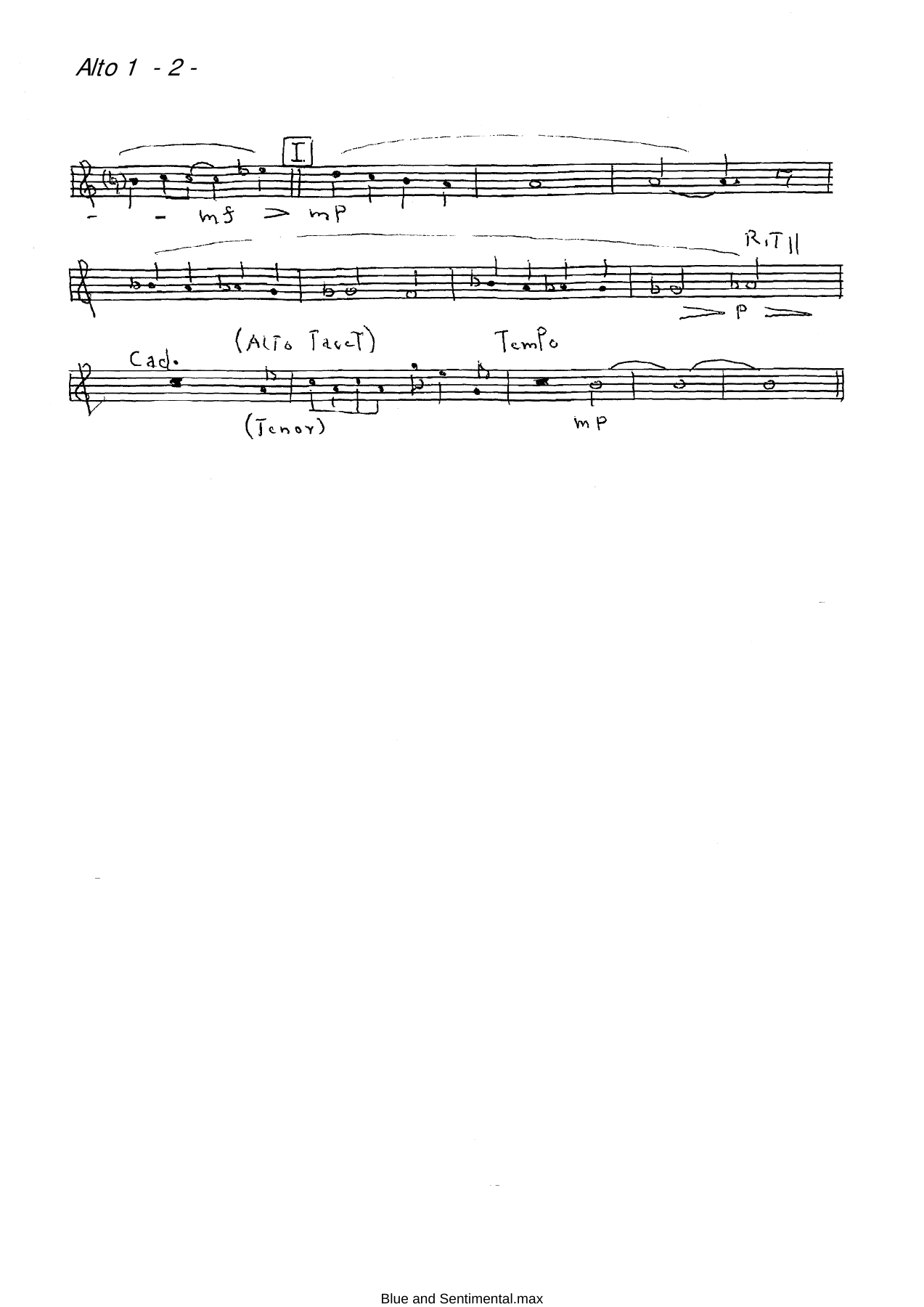 Blue And Sentimental (F.Foster) S.Ten. — page 2
