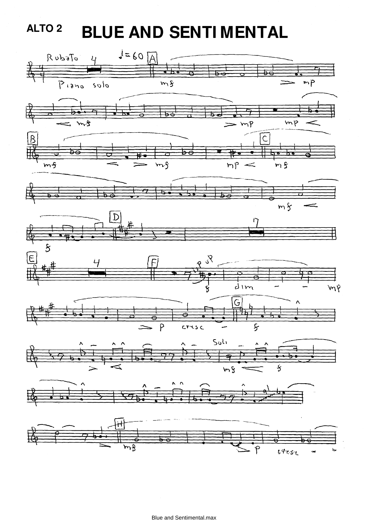 Blue And Sentimental (F.Foster) S.Ten. — page 3