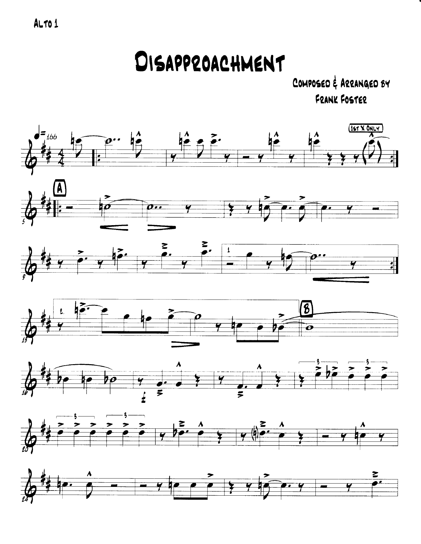 Disapproachment — sheet music cover (first page)