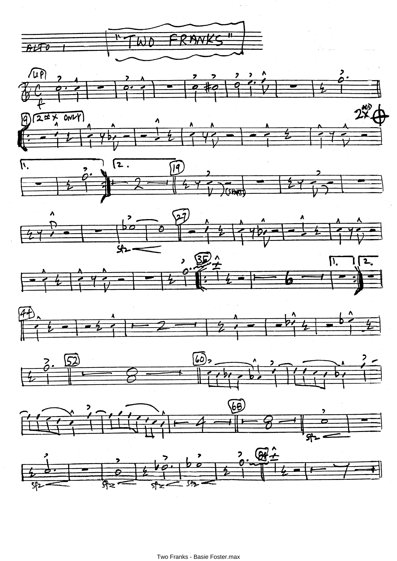 Two Franks — sheet music cover (first page)