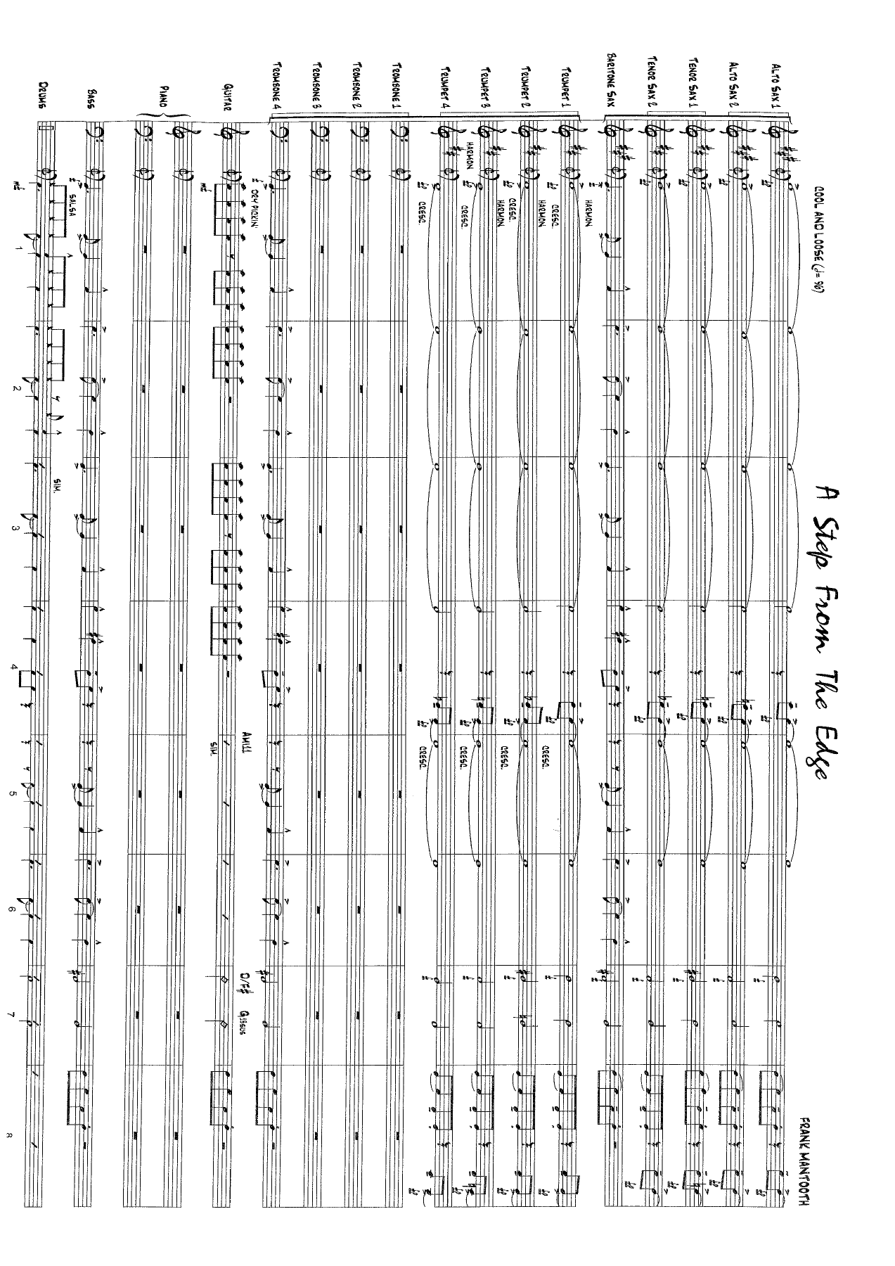 A Step From The Edge — sheet music cover (first page)