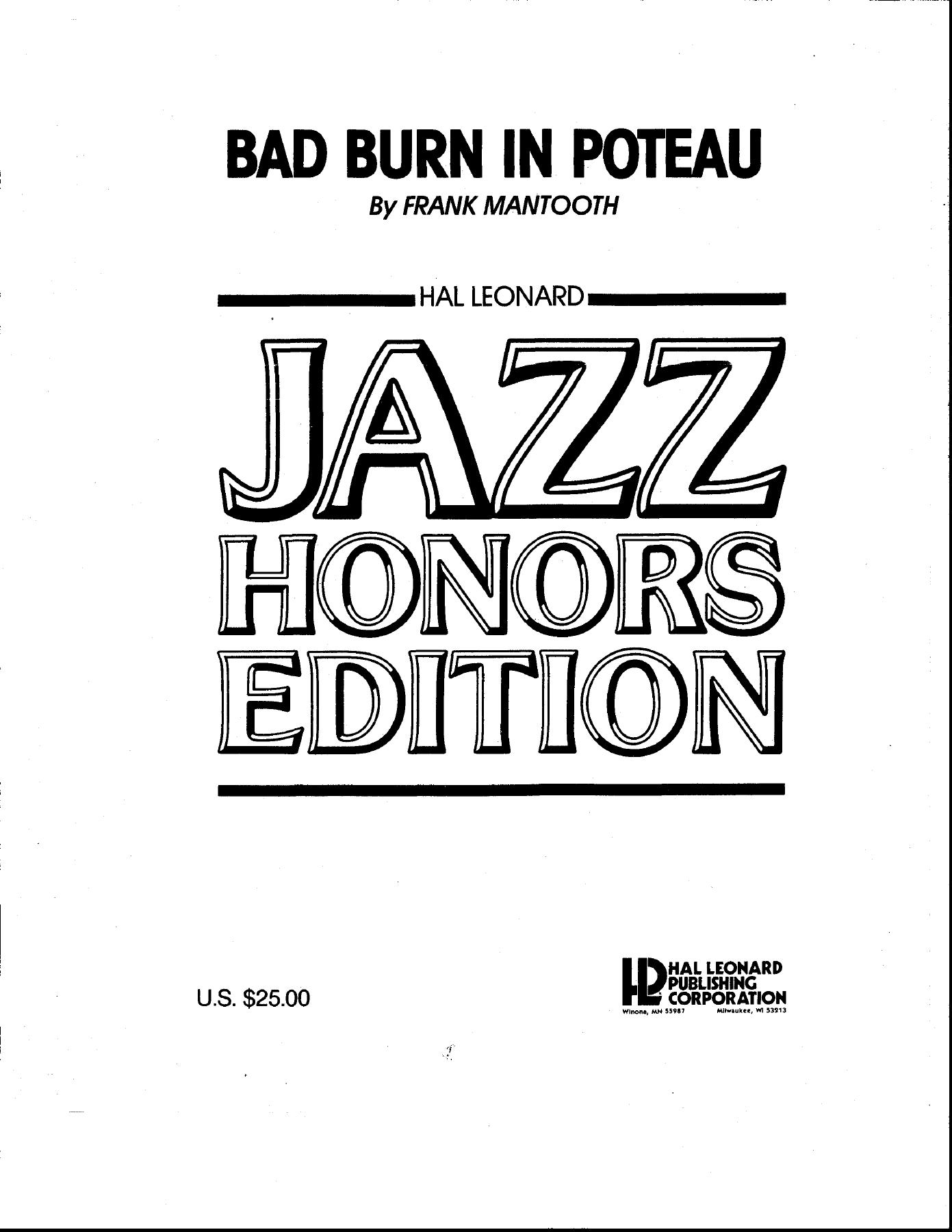 Bad Burn In Poteau — Big Band sheet music arranged by F.Mantooth | Jazz Standard