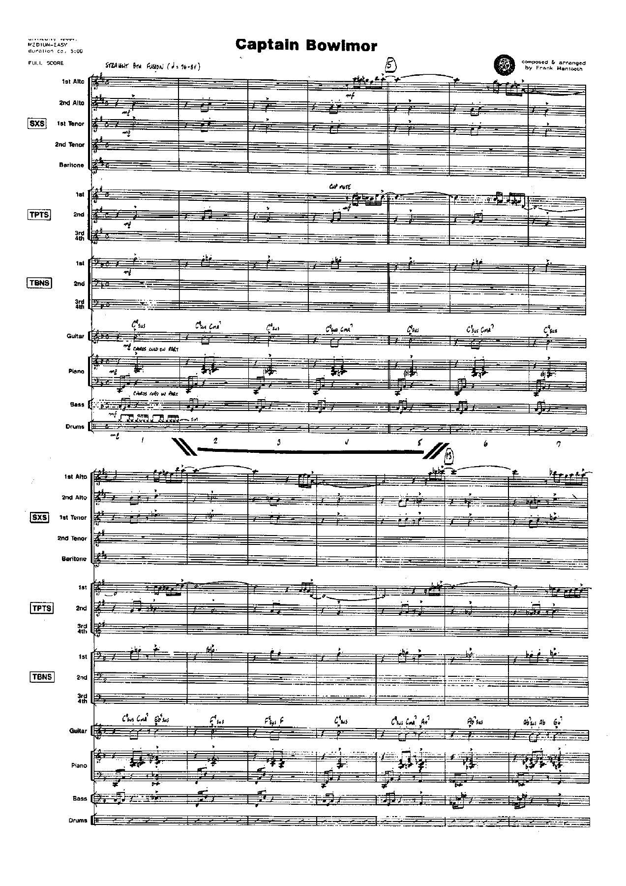 Captain Bowlmor — sheet music cover (first page)