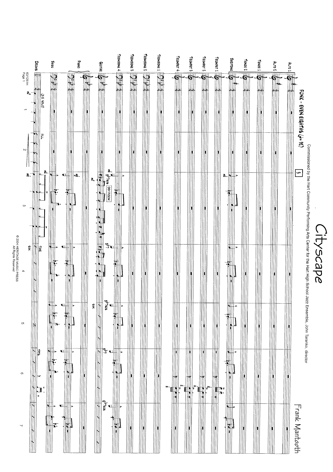 Cityscape — sheet music cover (first page)