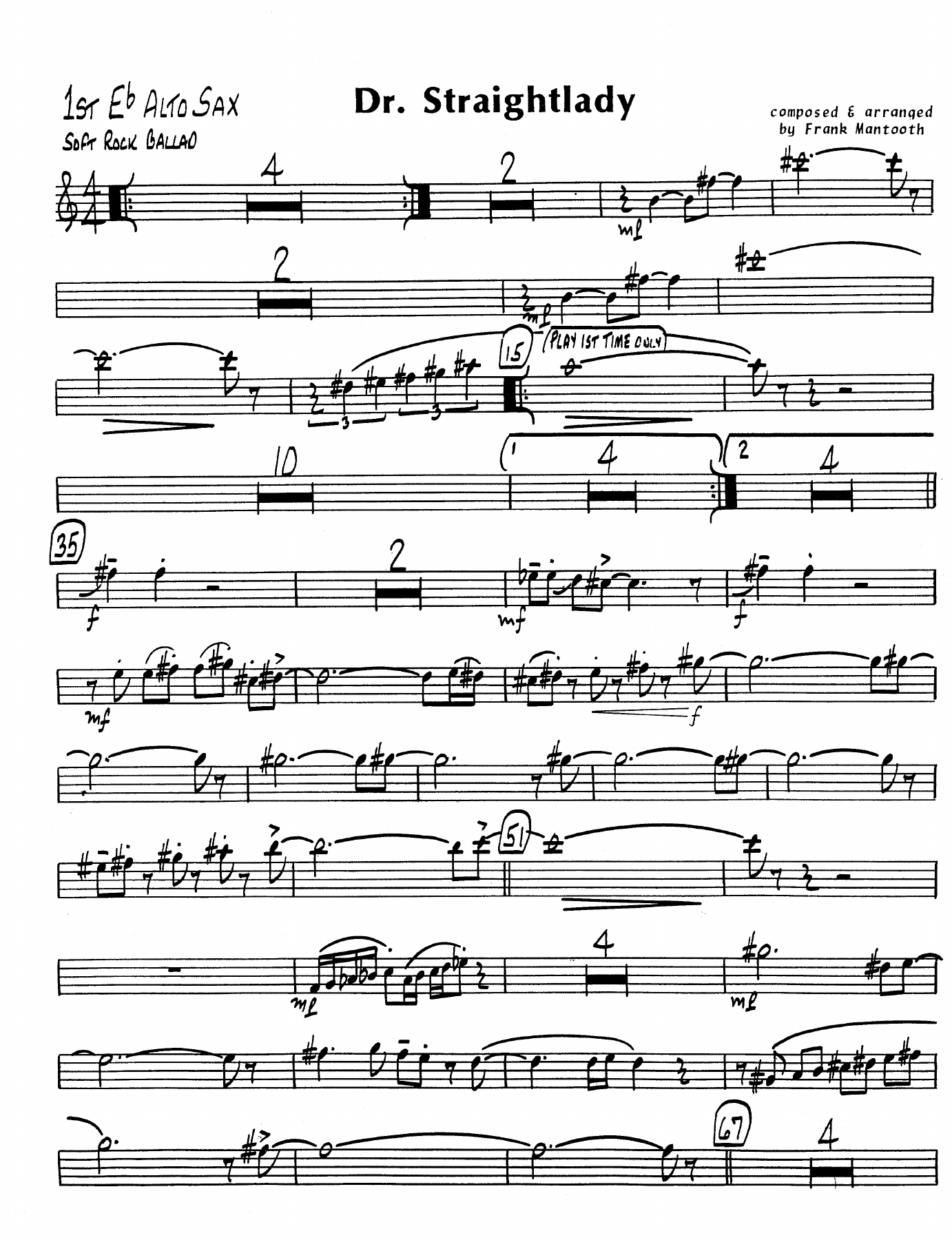 Dr.Straightlady — sheet music cover (first page)