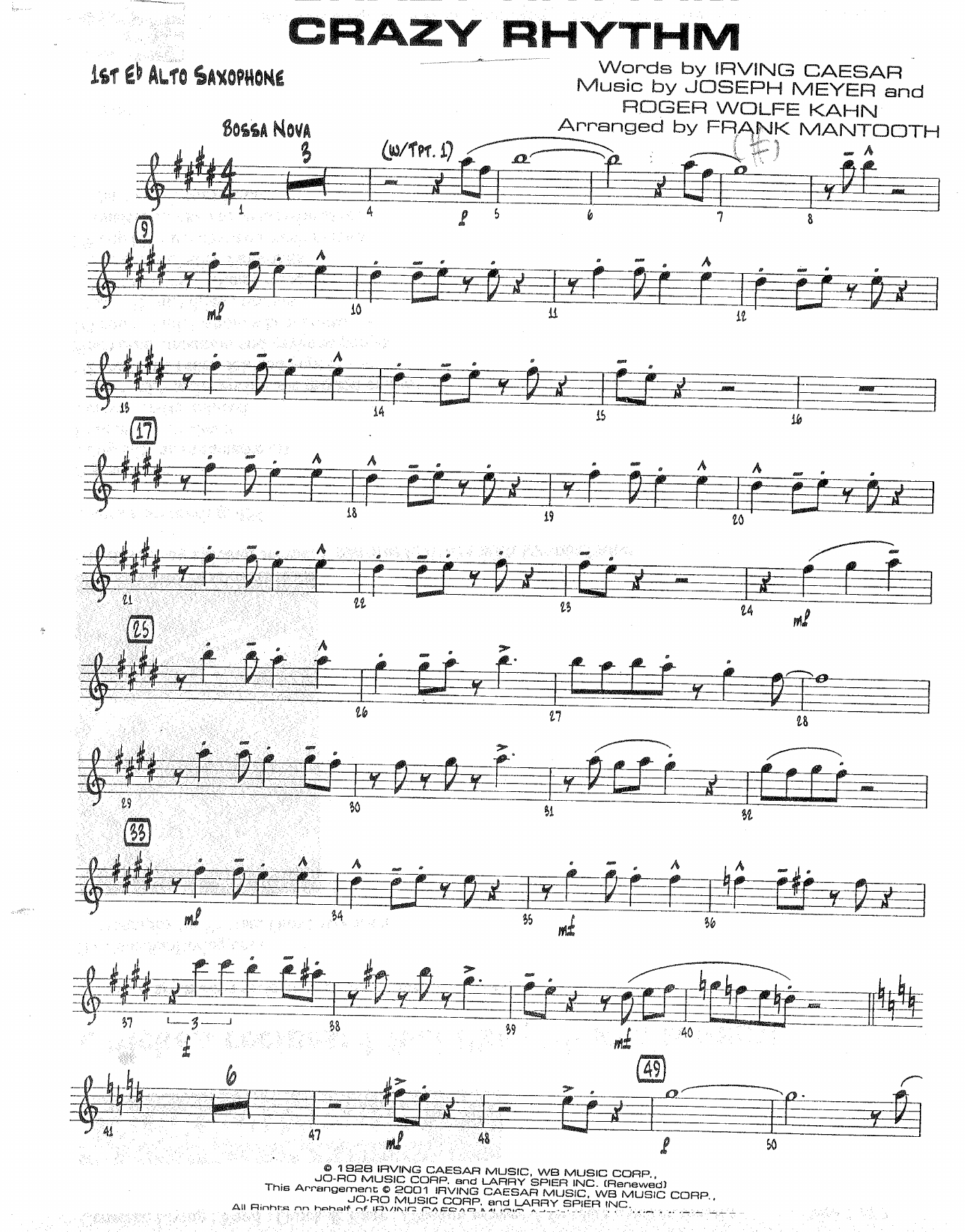 Crazy Rhythm — sheet music cover (first page)
