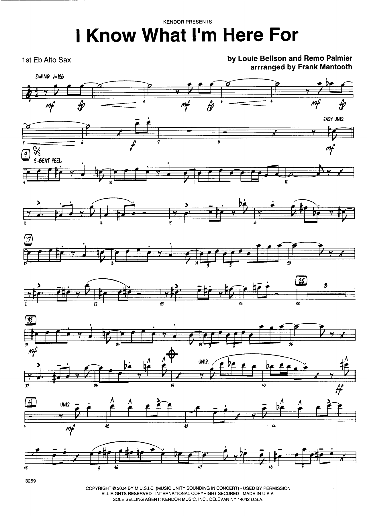 I Know What I'm Here For — Big Band sheet music arranged by F.Mantooth | Jazz Standard