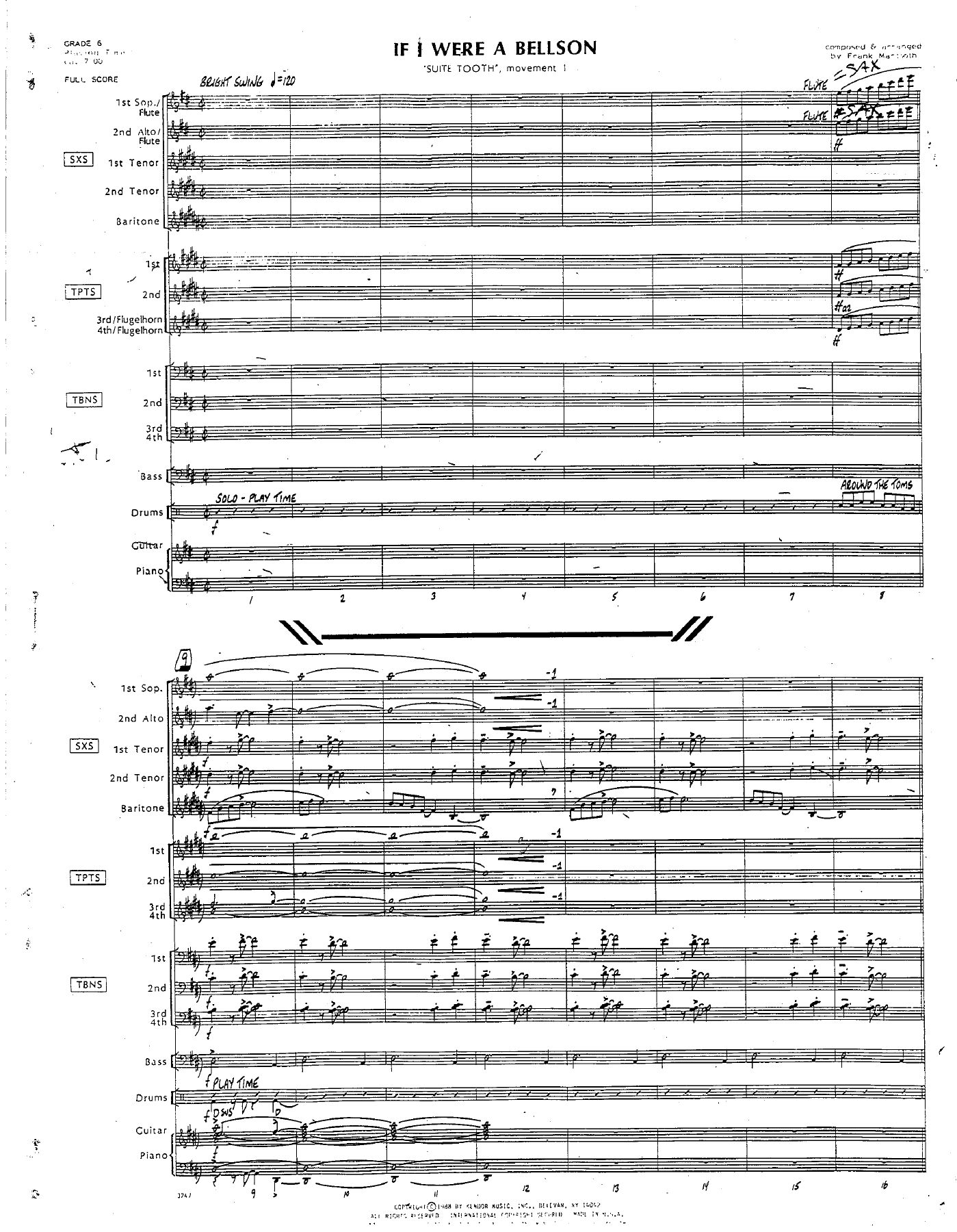 If I Were A Bellson — Big Band sheet music arranged by F.Mantooth | Jazz Standard