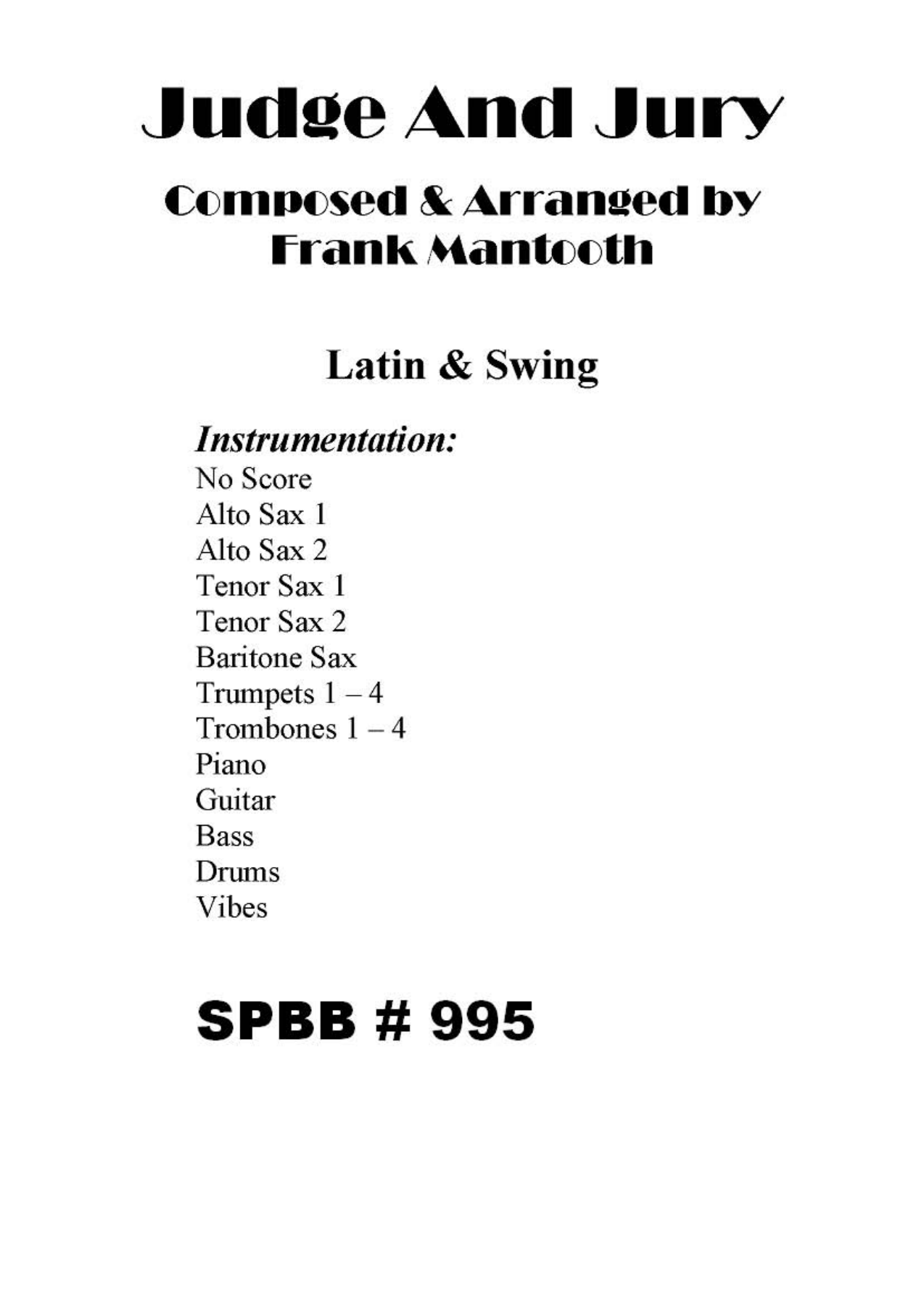 Judge And Jury — sheet music cover (first page)