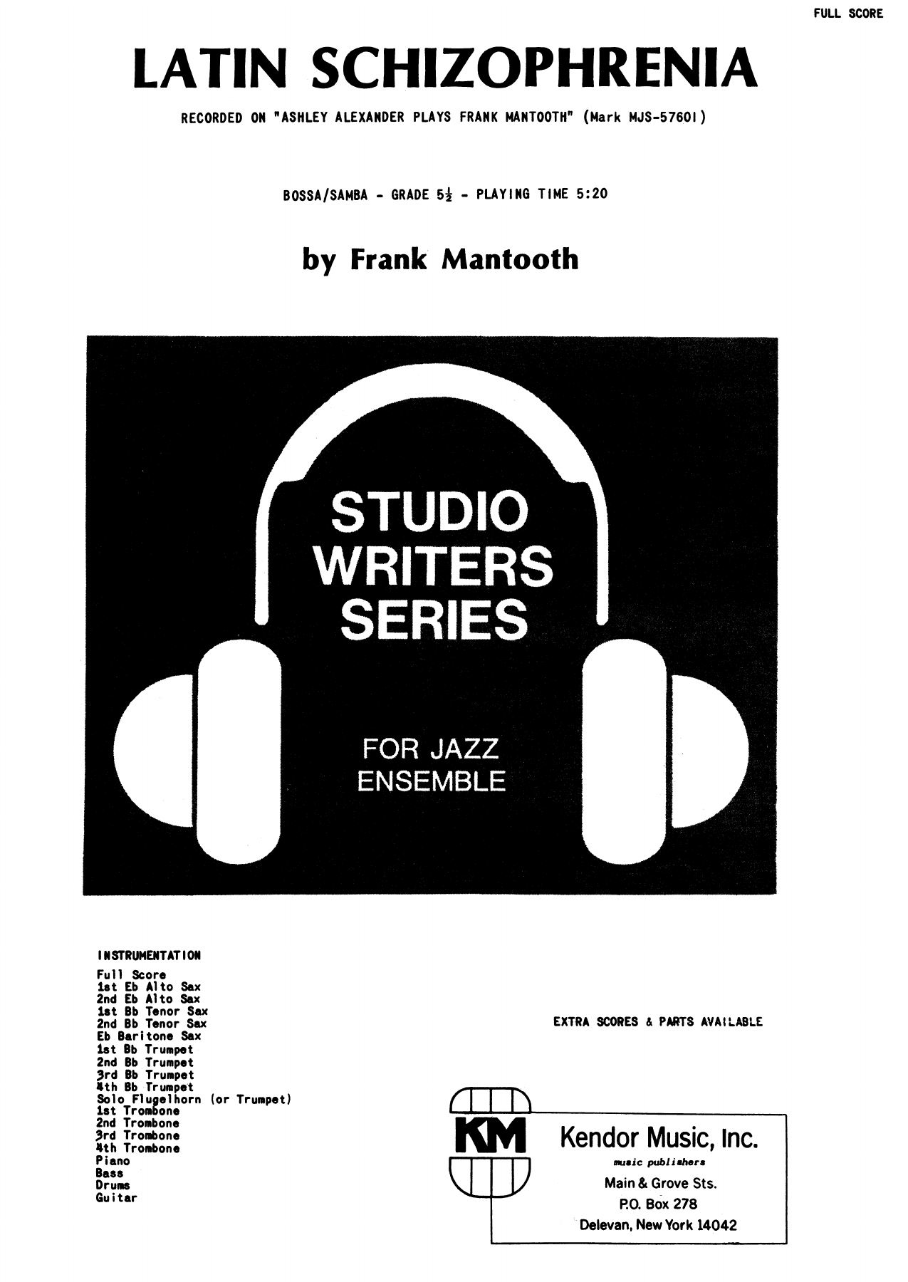 Latin Schitzophrenia — Big Band sheet music arranged by F.Mantooth | Jazz Standard