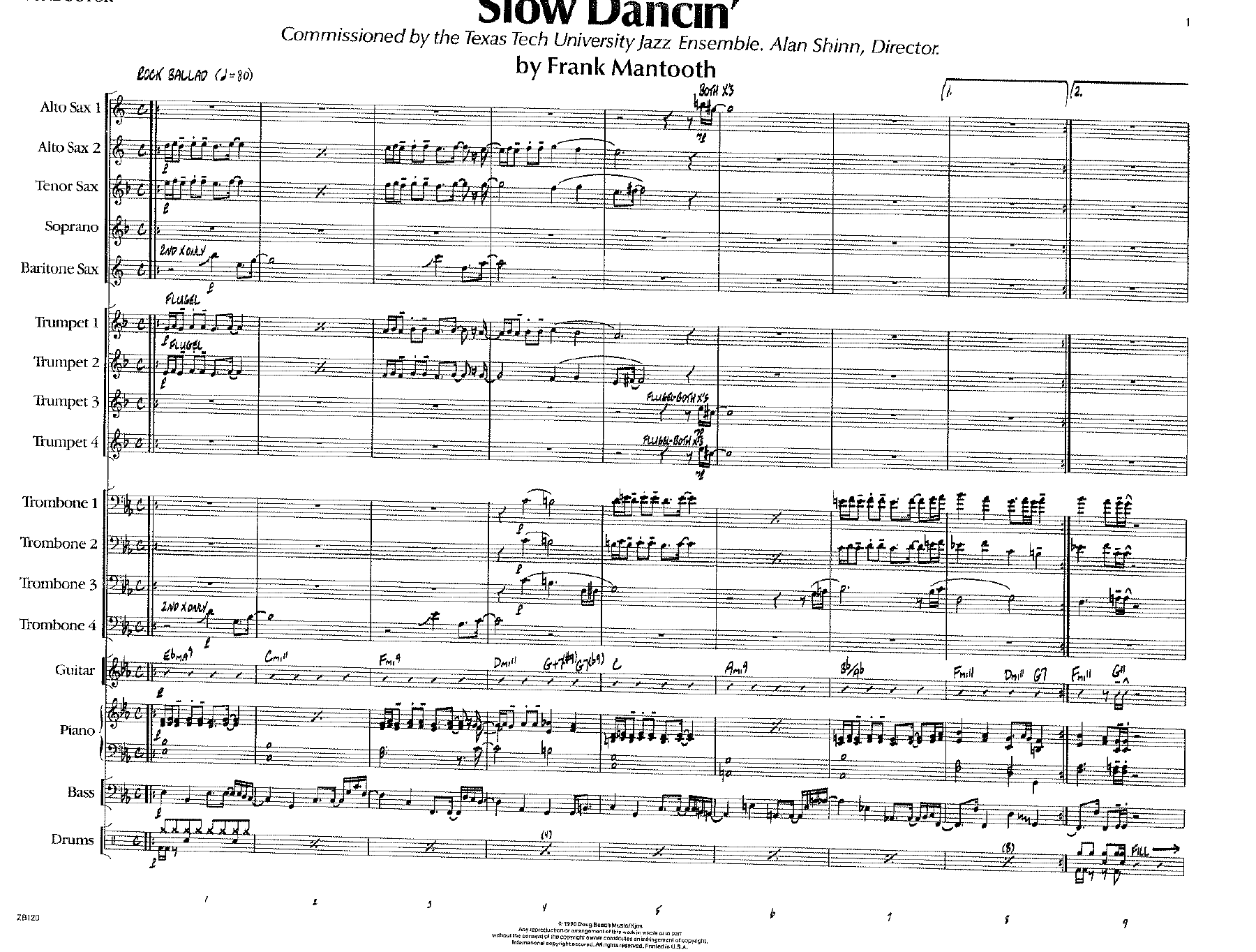 Slow Dancin' — sheet music cover (first page)