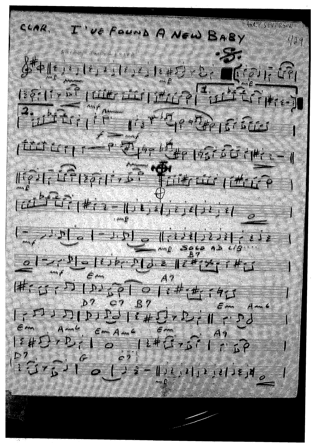 I've Found A New Baby — sheet music cover (first page)