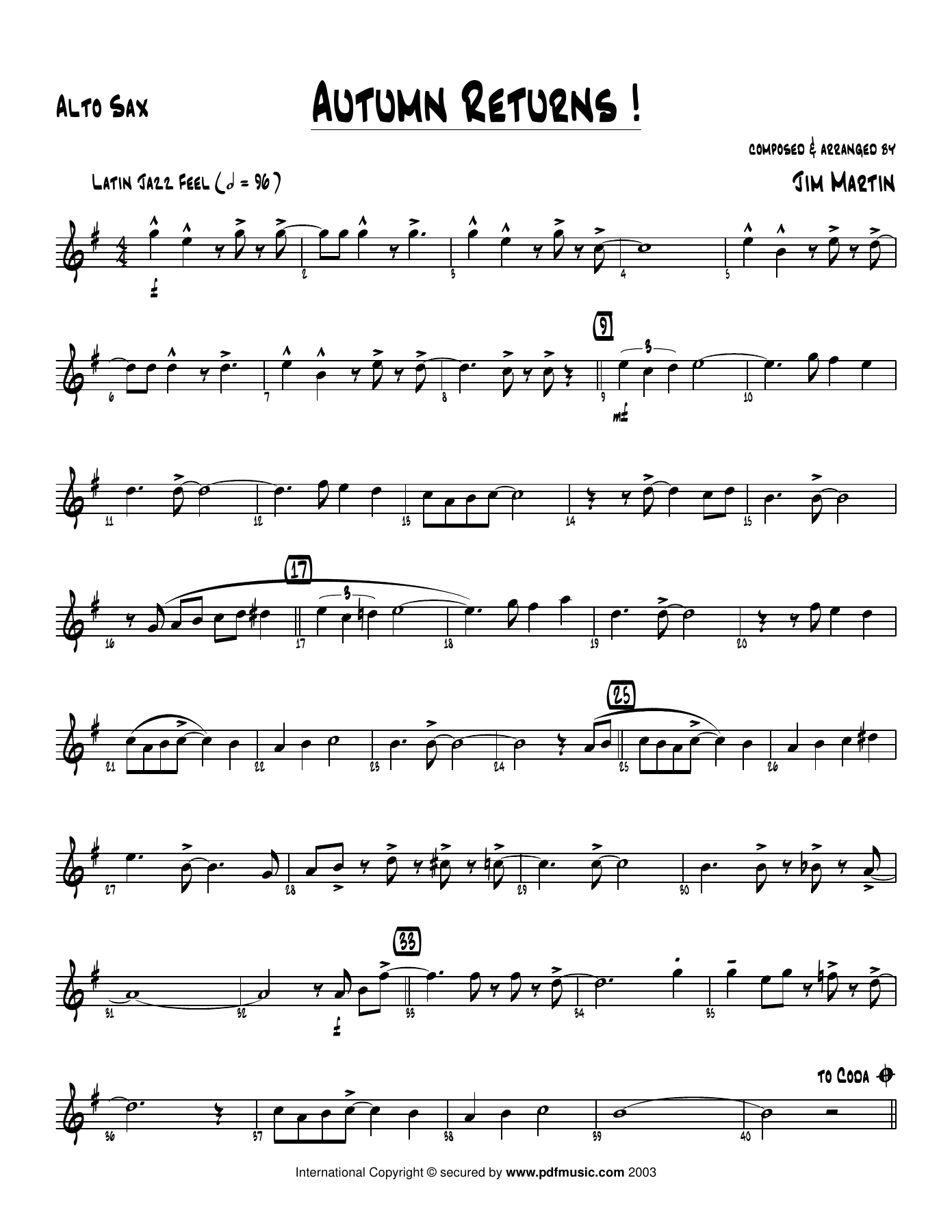 Autumn Returns — sheet music cover (first page)
