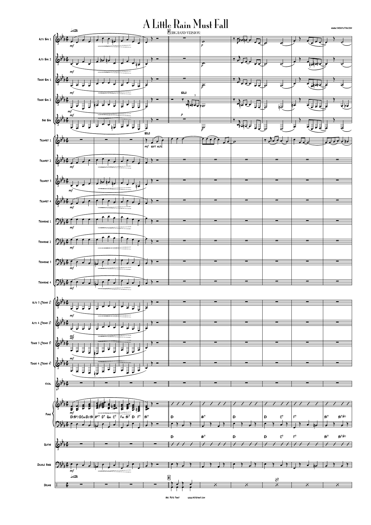 A Little Rain Must Fall (J.Hylton) Male Vocal — sheet music preview