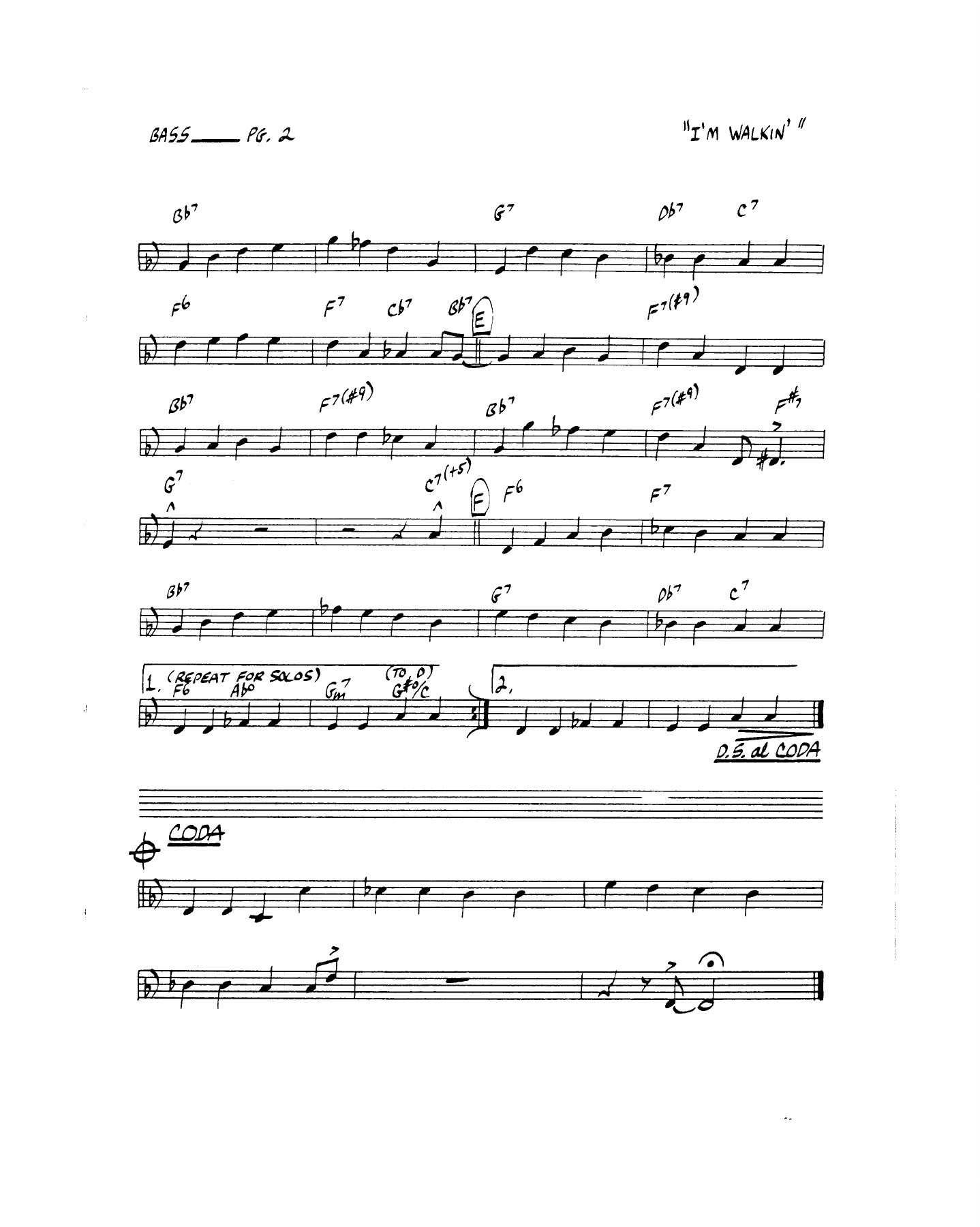 I'm Walkin' — sheet music cover (first page)
