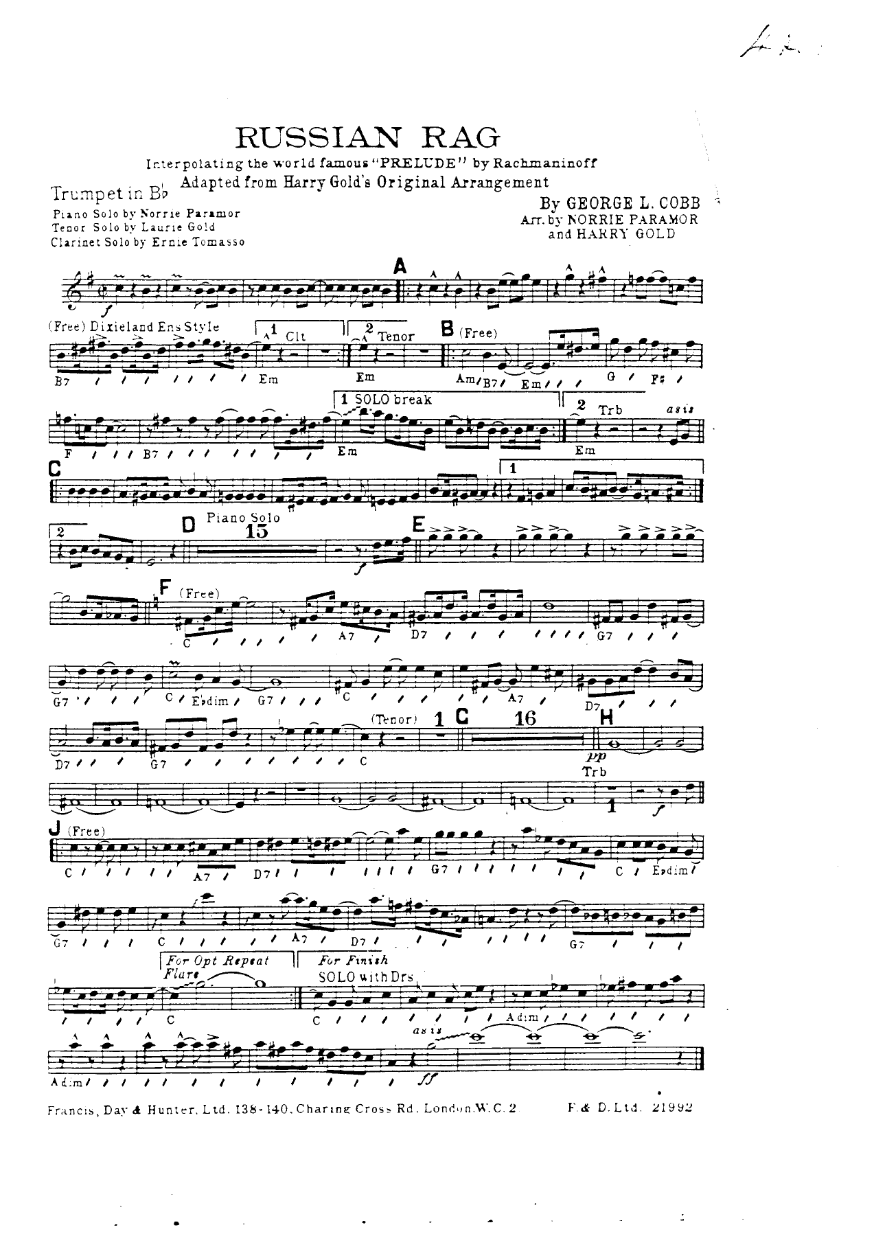 Russian Rag — sheet music preview